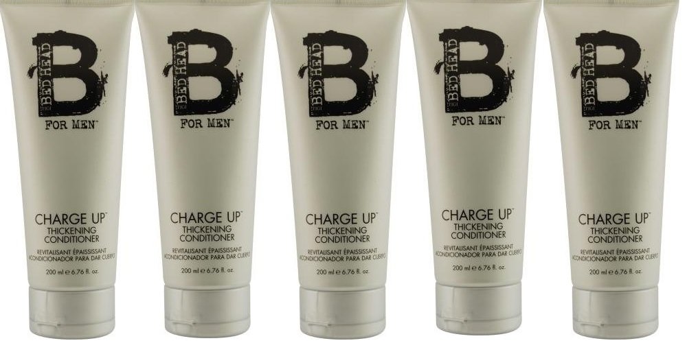 TIGI Bed Head For Men Charge Up Thickening Conditioner - 6.76 oz (Pack of 5) | Volumizing & Strengthening Hair Care for Men | Perfect for Daily Use & Styling