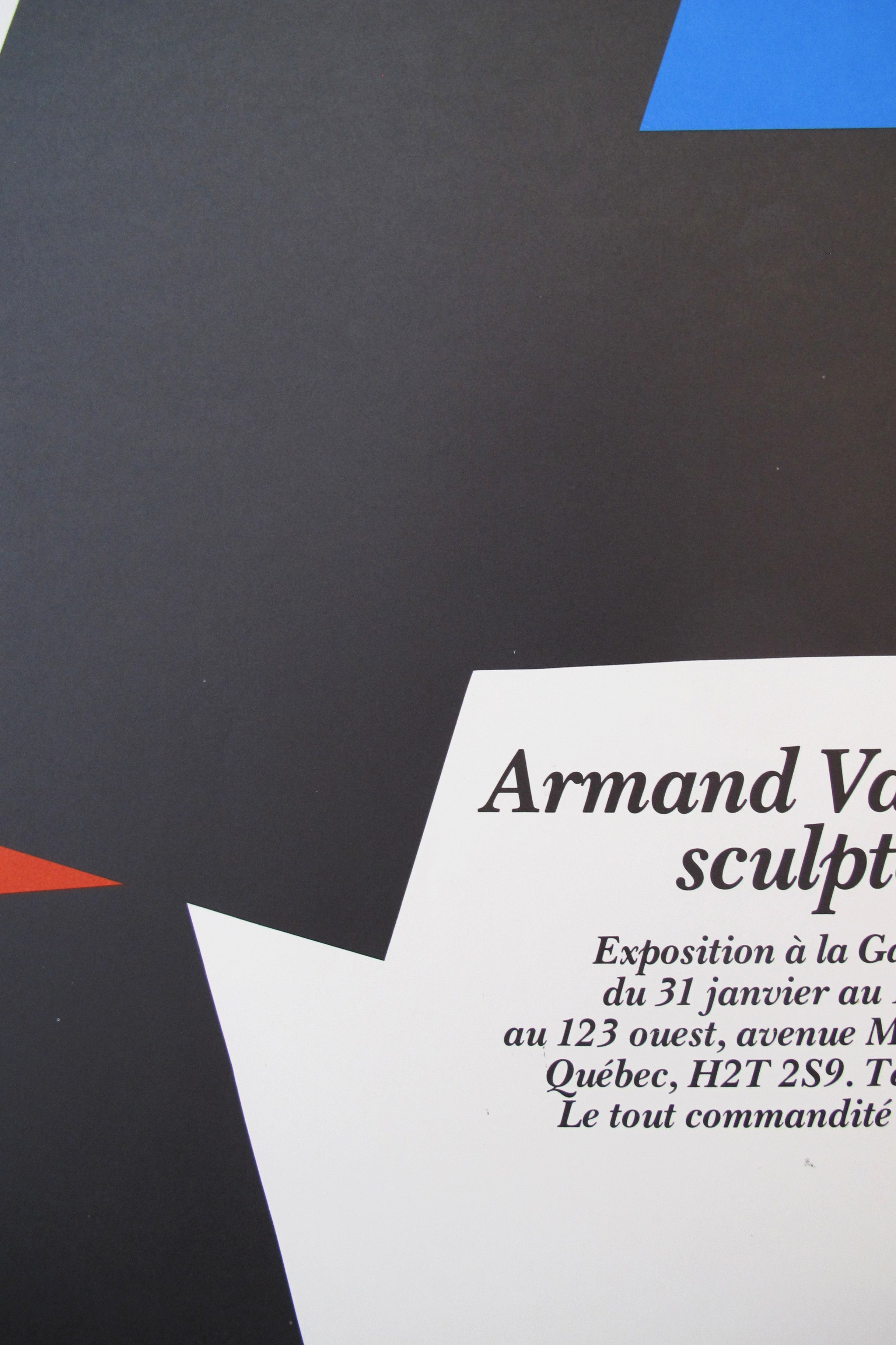 1984 Minimalist Typographic Exhibition Poster - Armand Vaillancourt Sculpteur Art Print - Perfect for Modern Home Decor, Office Wall Art & Gift Ideas