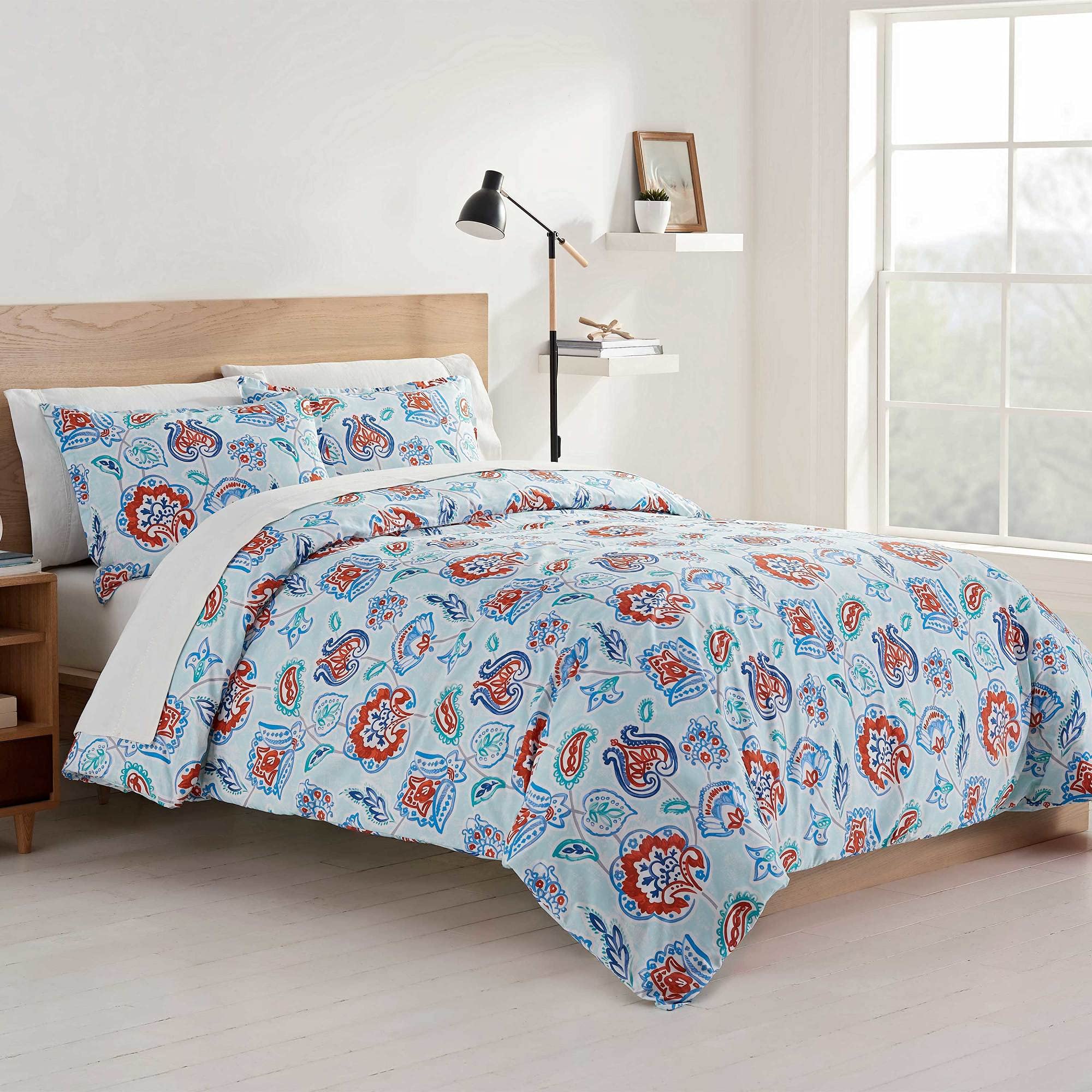 Martex Geometric Comforter Set King Size - Modern White Bedding with Geometric Pattern for Master Bedroom & Guest Room Decor
