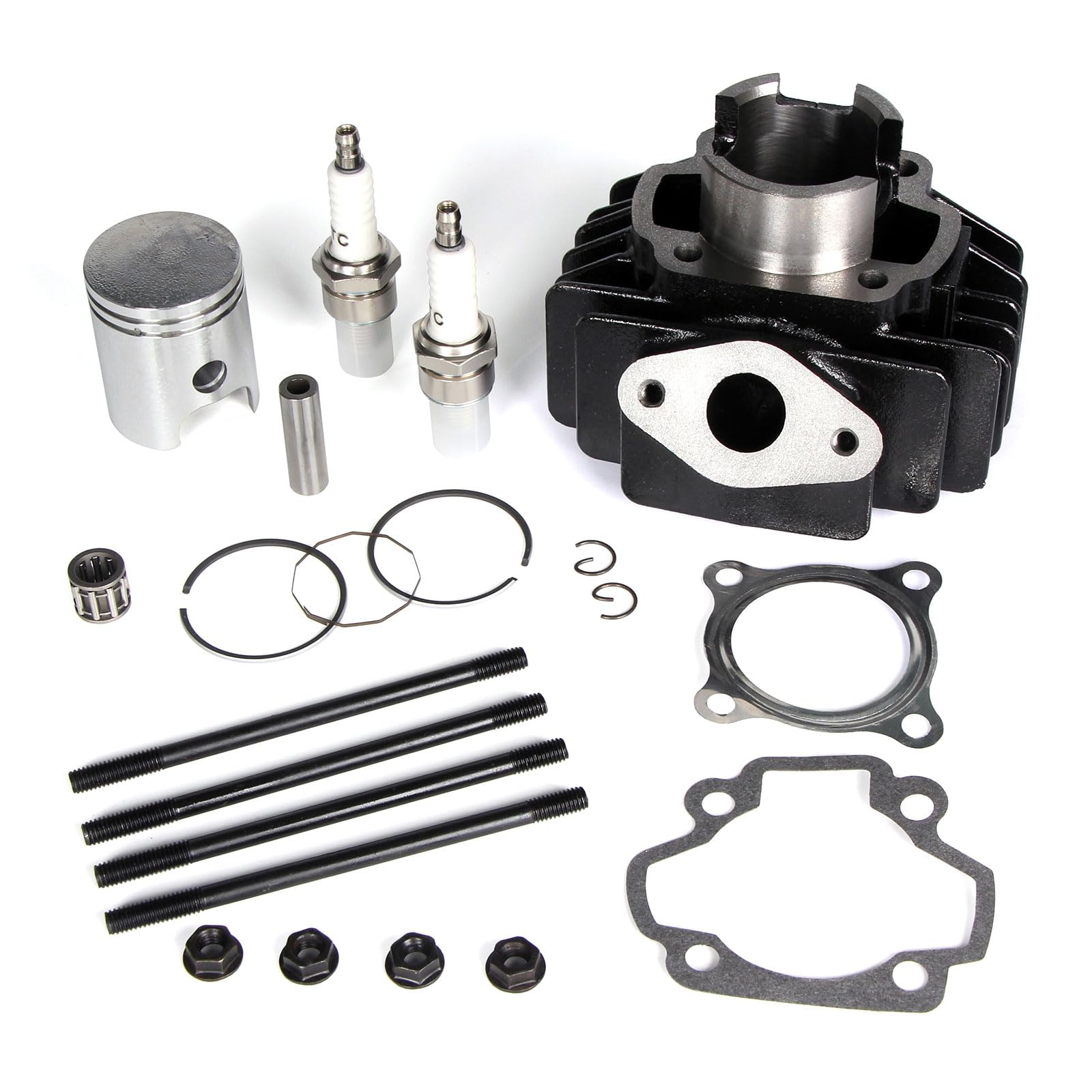 Yamaha PW50 Cylinder Piston Kit - 40mm Cylinder, Piston & Spark Plugs Compatible with Yamaha QT50 (1979-1987), PW50 (1981-2021), PY50 PeeWee 50cc Kids Dirt Bikes - Perfect for Engine Rebuilds & Performance Upgrades