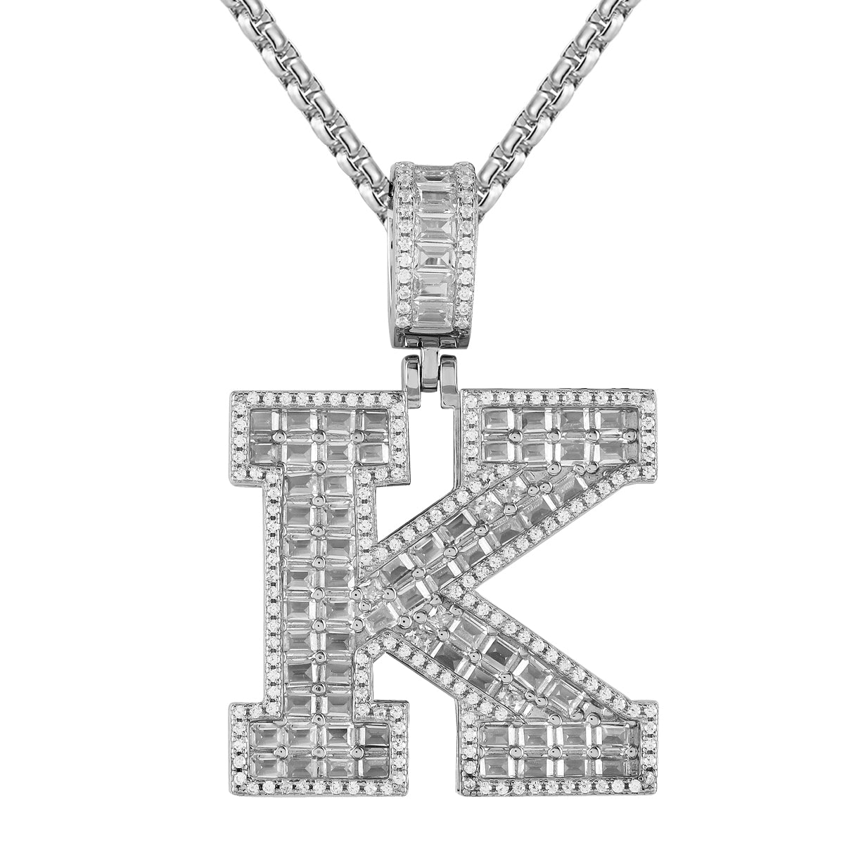 Custom Sterling Silver Initial Pendant with Emerald Cut - Personalized Jewelry for Gifts, Anniversaries & Everyday Wear