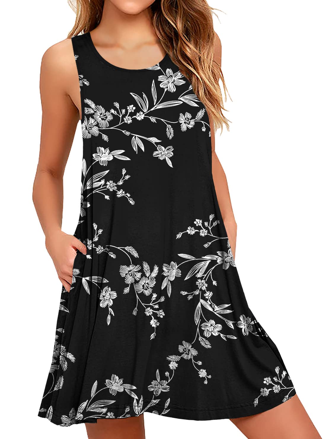 WEACZZY Women's Summer Casual Swing T-Shirt Dress - Loose Fit Beach Cover Up, Flowy Tunic Dress for Vacation, Travel, and Outdoor Activities