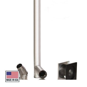 Comfortbilt Duravent 3 Inch Pellet Stove Pipe Kit - Galvalume Steel, No Elbow Included - Venting System for Wood Pellet Stoves & Heating Appliances - Perfect for Home, Cabin, and Garage Heating Solutions