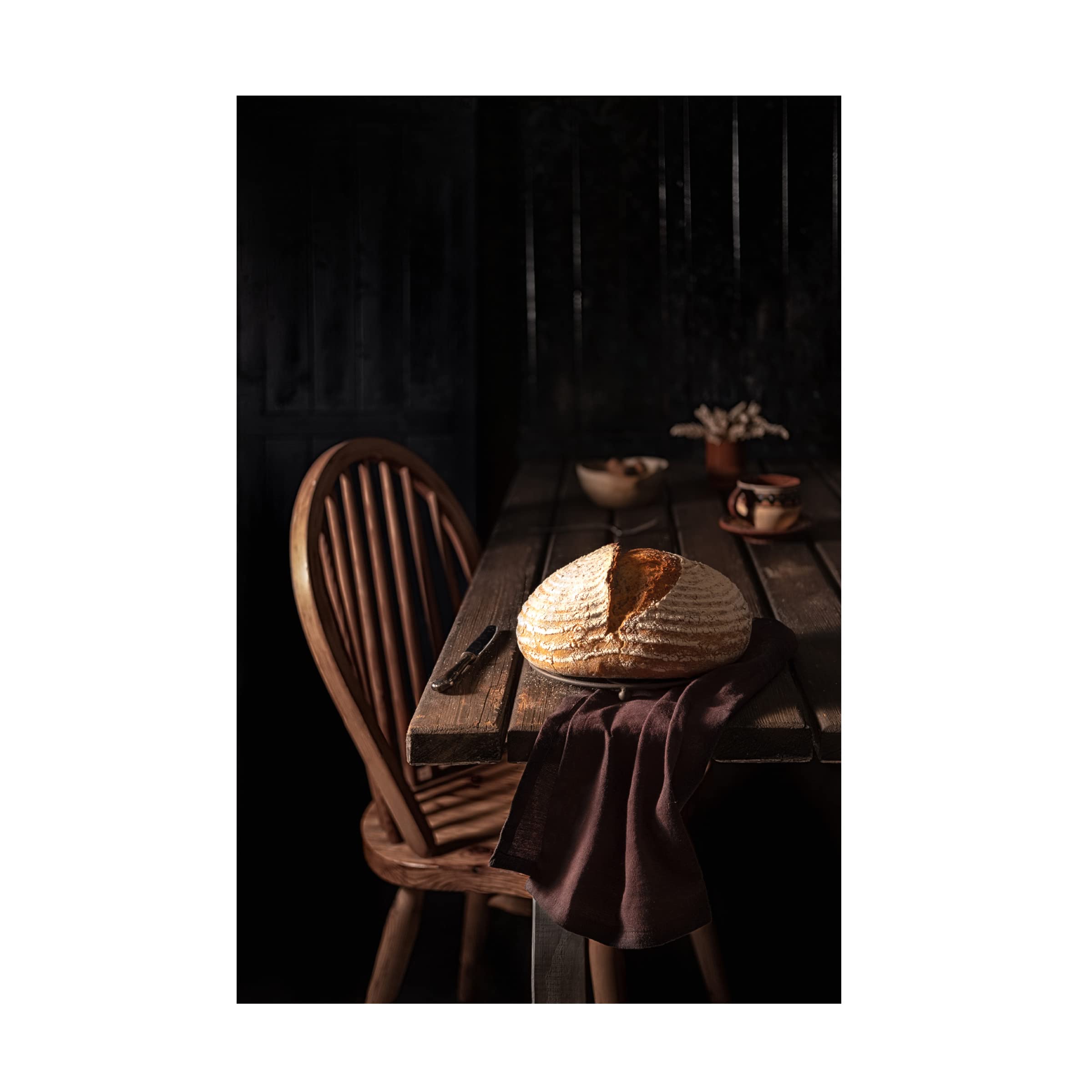 Denisa Vlaicu 'Mixed Flour Country Bread' Canvas Art Print - Handmade Farmhouse Kitchen Decor for Dining Room & Country Style Home