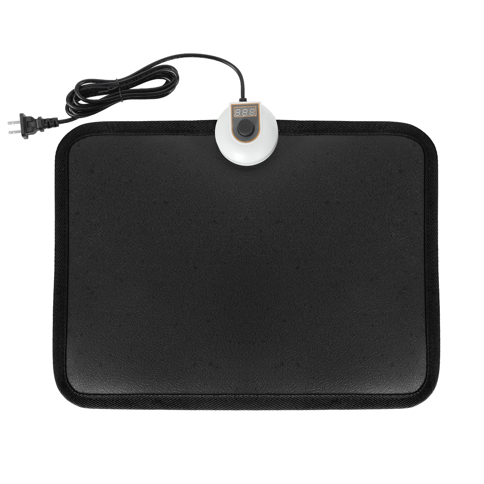 110V Electric Heated Floor Mat - Carbon Crystal Heating Foot Warmer Pad for Home & Office Use - Keep Feet Warm While Working, Relaxing or Watching TV (Black)
