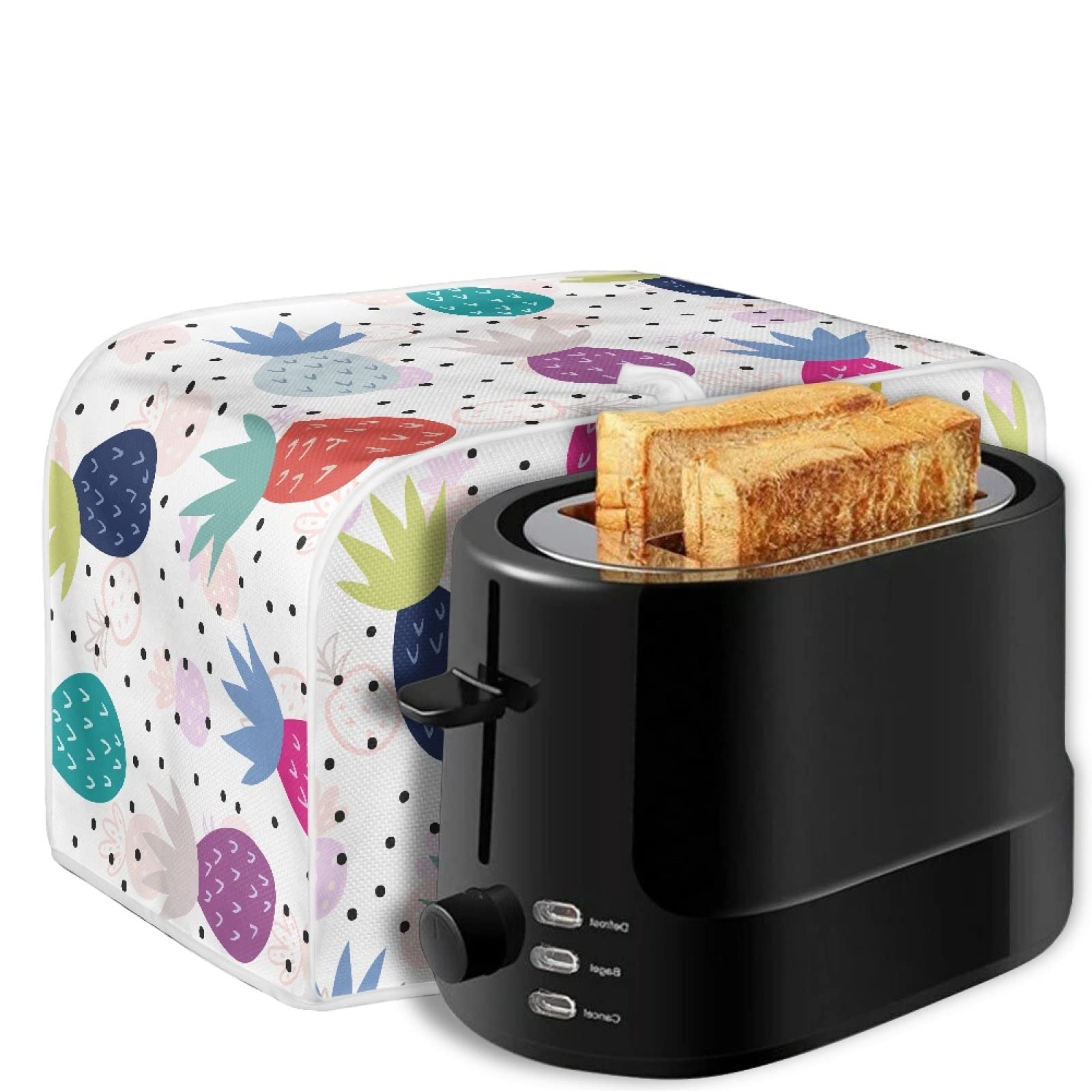 Pineapple Print Toaster Cover - Stain Resistant & Heat Resistant Bread Maker Protector - Anti Fingerprint Kitchen Organizer for Home - Perfect for Breakfast Countertop & Small Appliance Storage