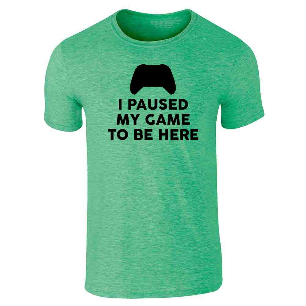 Pop Threads I Paused My Game to Be Here Xbox Controller Graphic T-Shirt for Men - Cool Gaming Tee for Casual Wear, Gamer Gifts & Video Game Parties