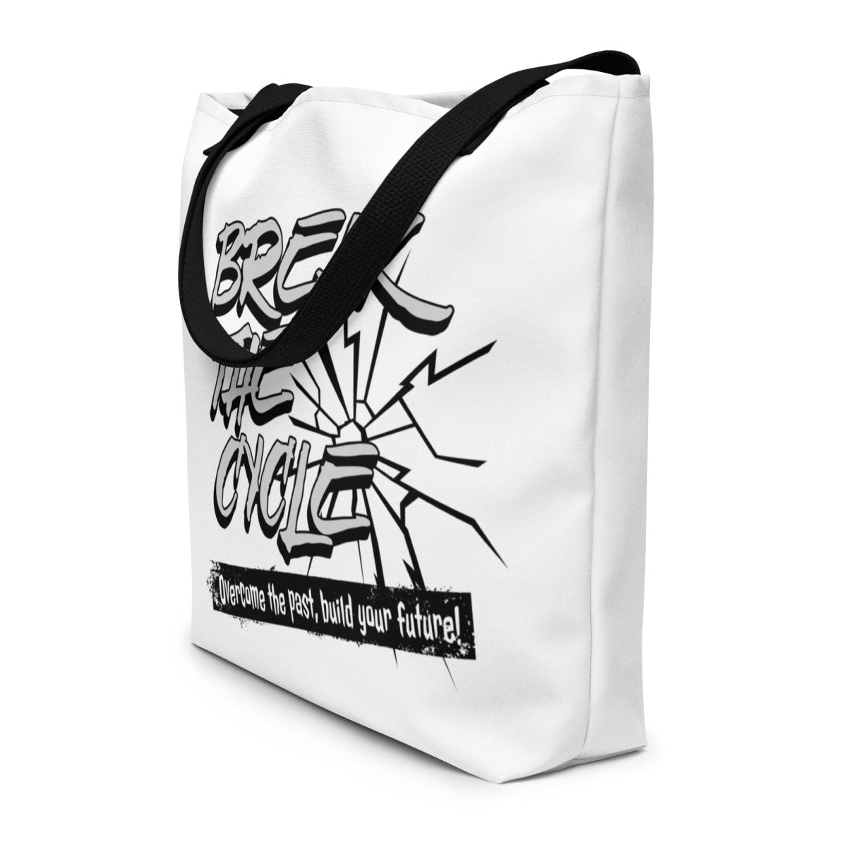 Break the Cycle Large Tote Bag - Stylish Reusable Shopping Bag for Women & Men - Perfect for Groceries, Beach, Work & Travel