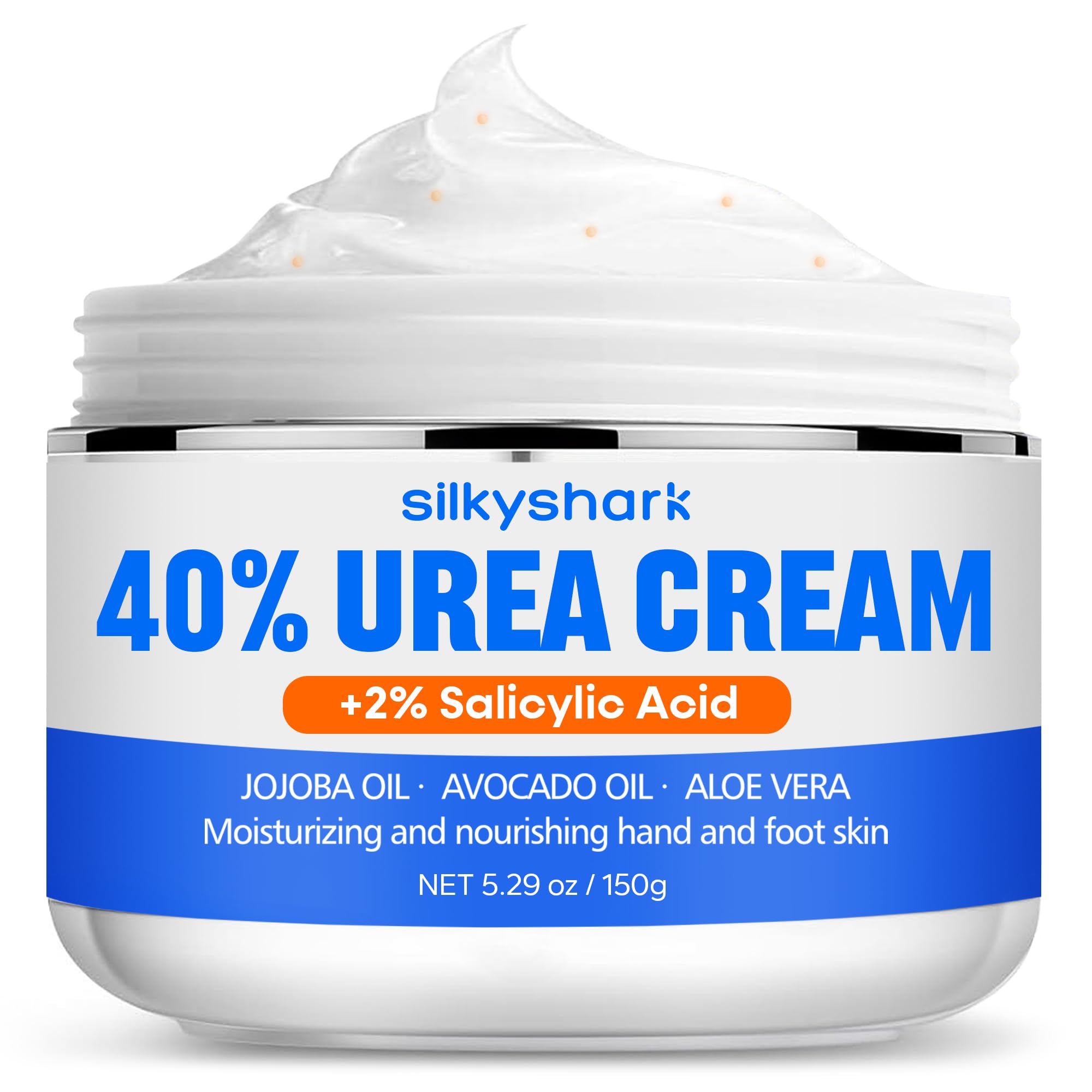40% Urea & 2% Salicylic Acid Foot Cream with Jojoba Oil, Avocado Oil & Aloe Vera - Intensive Moisturizing Treatment for Dry Cracked Heels, Hands, Knees & Elbows - Perfect for Daily Foot Care & Skin Repair