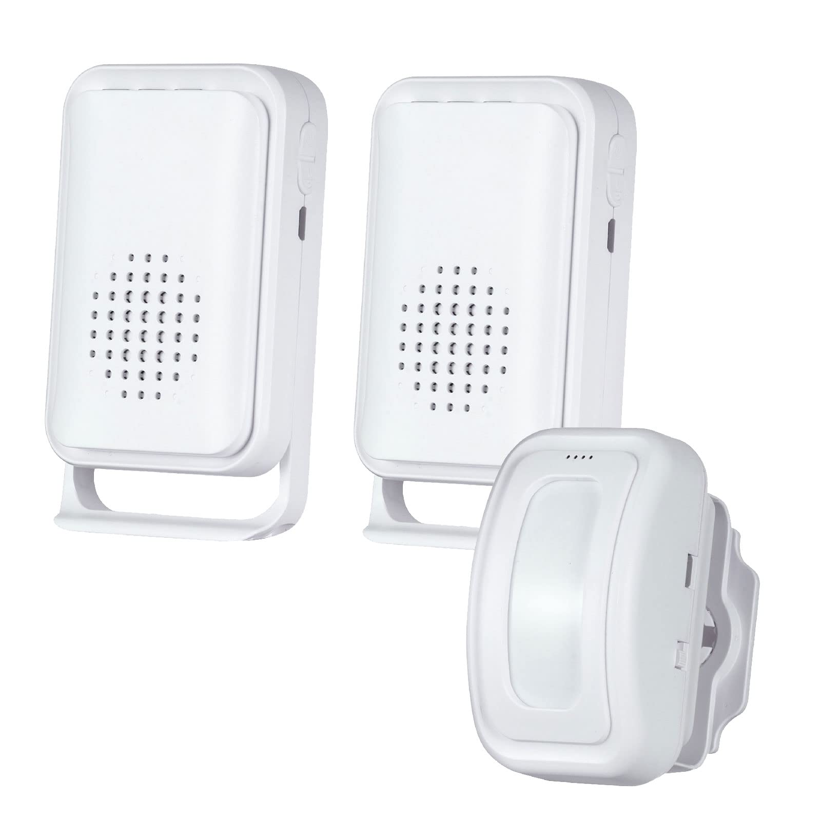 Wireless Motion Sensor Door Chime Alarm - Indoor/Outdoor Entry Alert System with LED & Vibration for Stores, Homes, Elderly Care - Bed Alarm & Security Monitor for Business & Residential Use