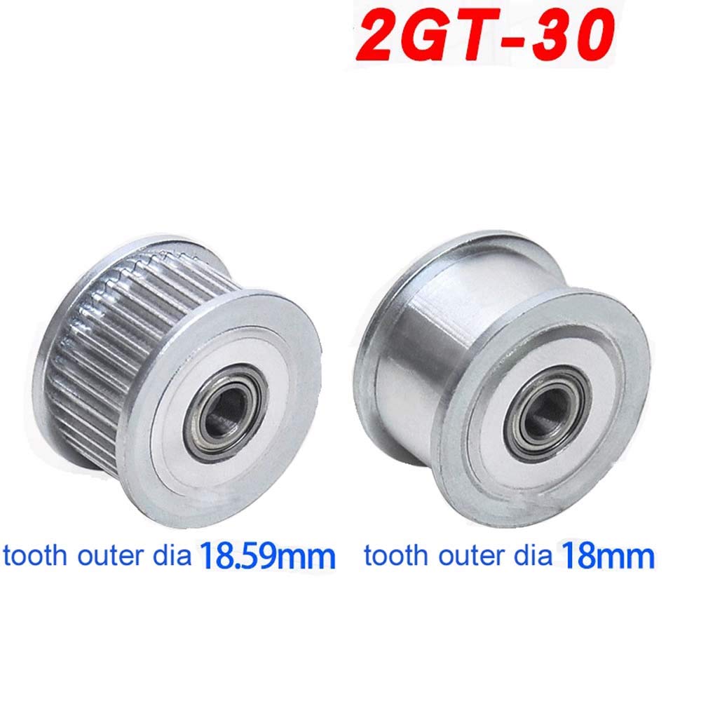 GT2 30T Idler Timing Pulley with Bearing - 5mm Bore, 2mm Pitch, 6mm Belt Width - Compatible with 3D Printers, CNC Machines & Robotics (Teeth Width: 7mm) - Perfect for Belt Tensioning & Motion Control Systems