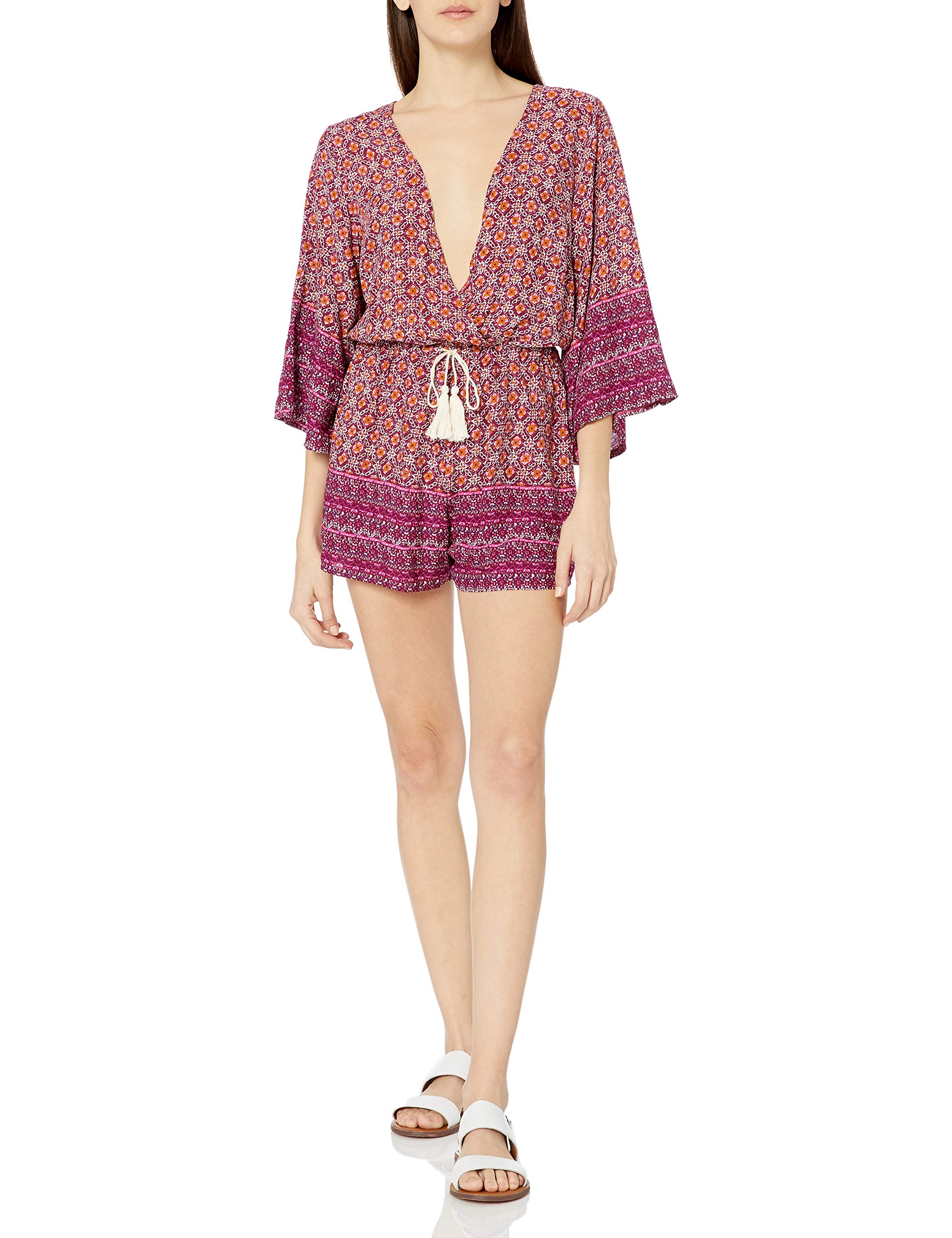 Angie Women's Bell Sleeve Romper Jumpsuit - Flowy Summer Outfit for Beach, Party & Casual Wear