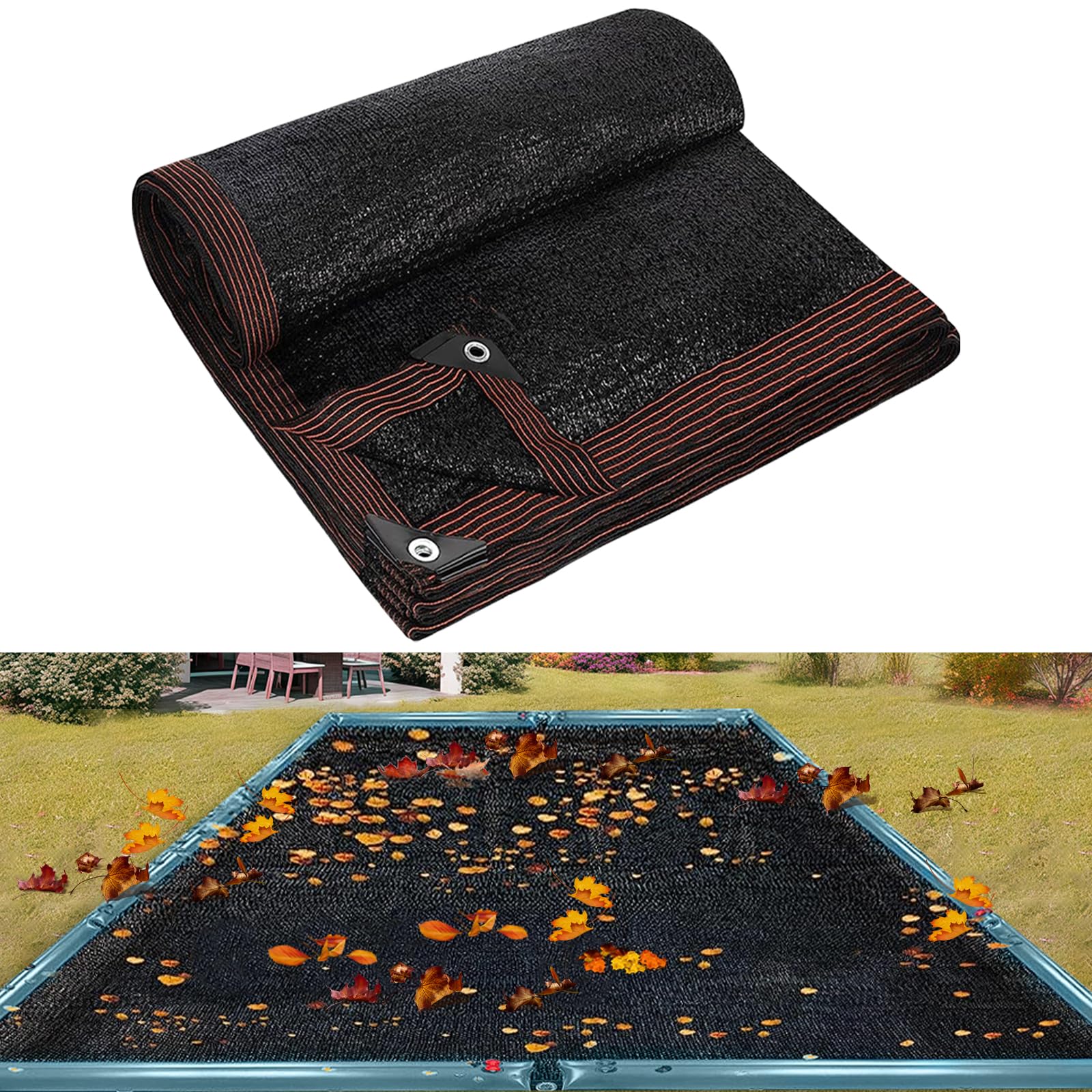 **20 x 40FT Pool Leaf Net Cover - Fine Mesh Rectangle Swimming Pool Cover for Inground & Above Ground Pools | Durable Leaf Catcher & Sunshade for Winter & Year-Round Protection**    *(Use Case: Ideal for keeping leaves, debris, and sunlight out of your pool, extending pool life and reducing maintenance effort.)*