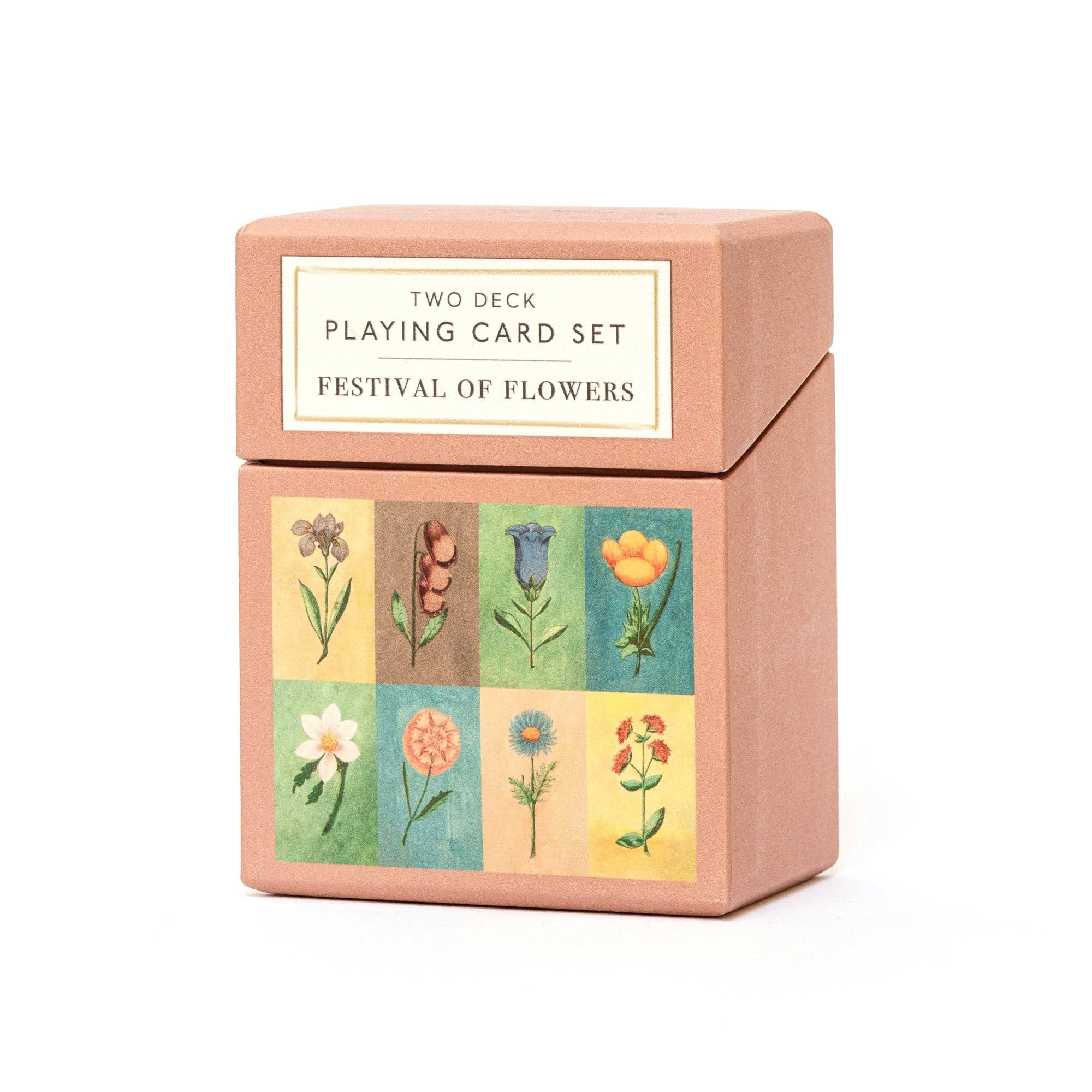 Festival of Flowers Playing Cards - Set of 2 Decks | Floral Design Card Game for Parties, Magic Tricks & Family Game Nights