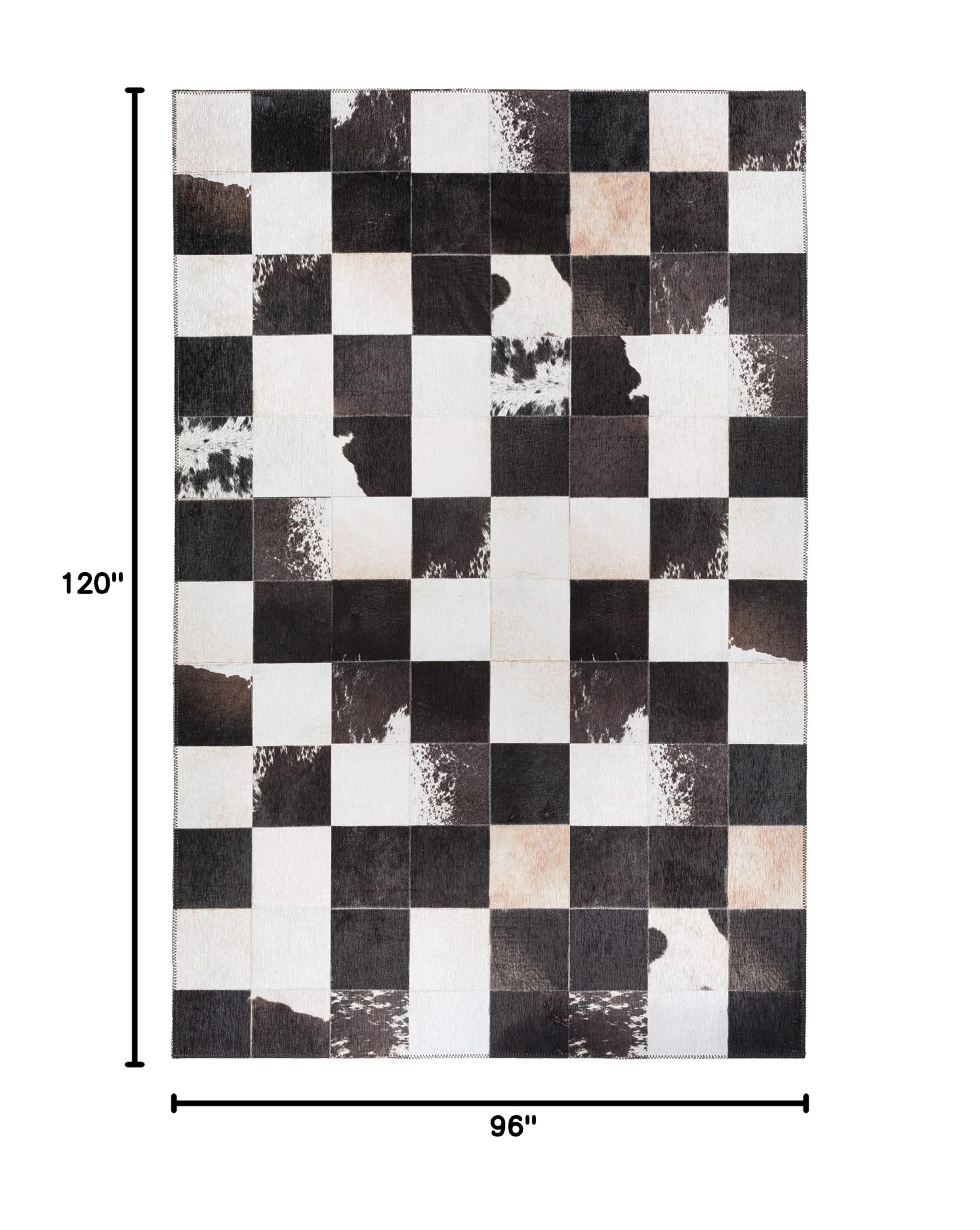 Addison Rugs Laredo ALR40 Black Washable 8' x 10' Indoor/Outdoor Area Rug - Machine Washable, Non-Shedding, Easy Clean - Perfect for Bedroom, Living Room, Dining Room, Kitchen, Entryway & Patio Decor