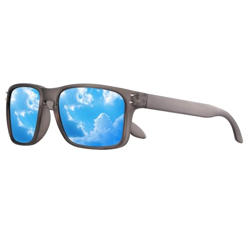 Matte Clear Grey Frame Blue
