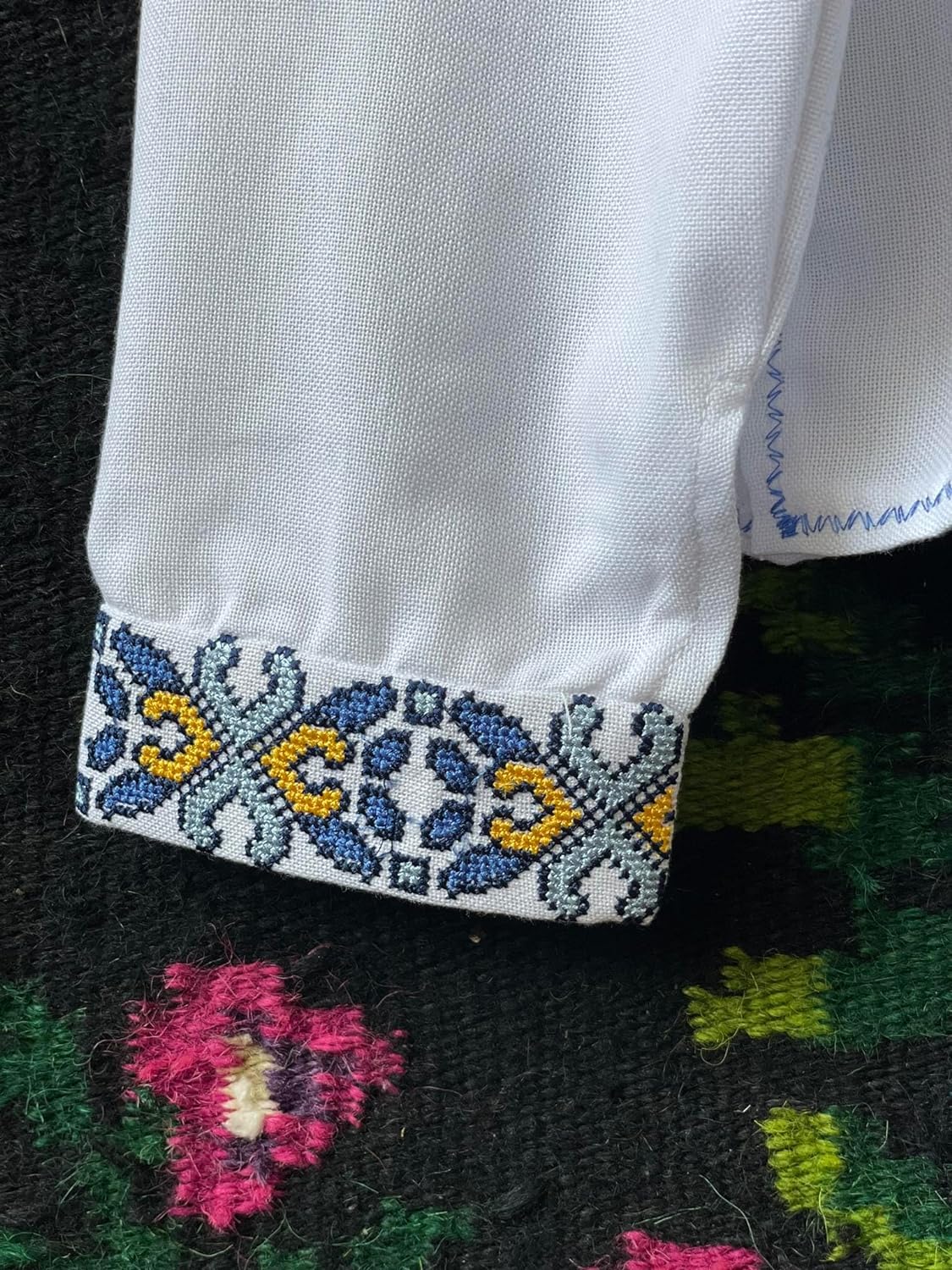 Authentic Ukrainian Vyshyvanka Embroidered Shirt for Men & Women | Yellow & Blue Traditional Trident Design | Unisex Folk Clothing | Family Matching Outfits | Sizes XXS-7XL | Perfect for Cultural Events, Weddings & Ethnic Festivals