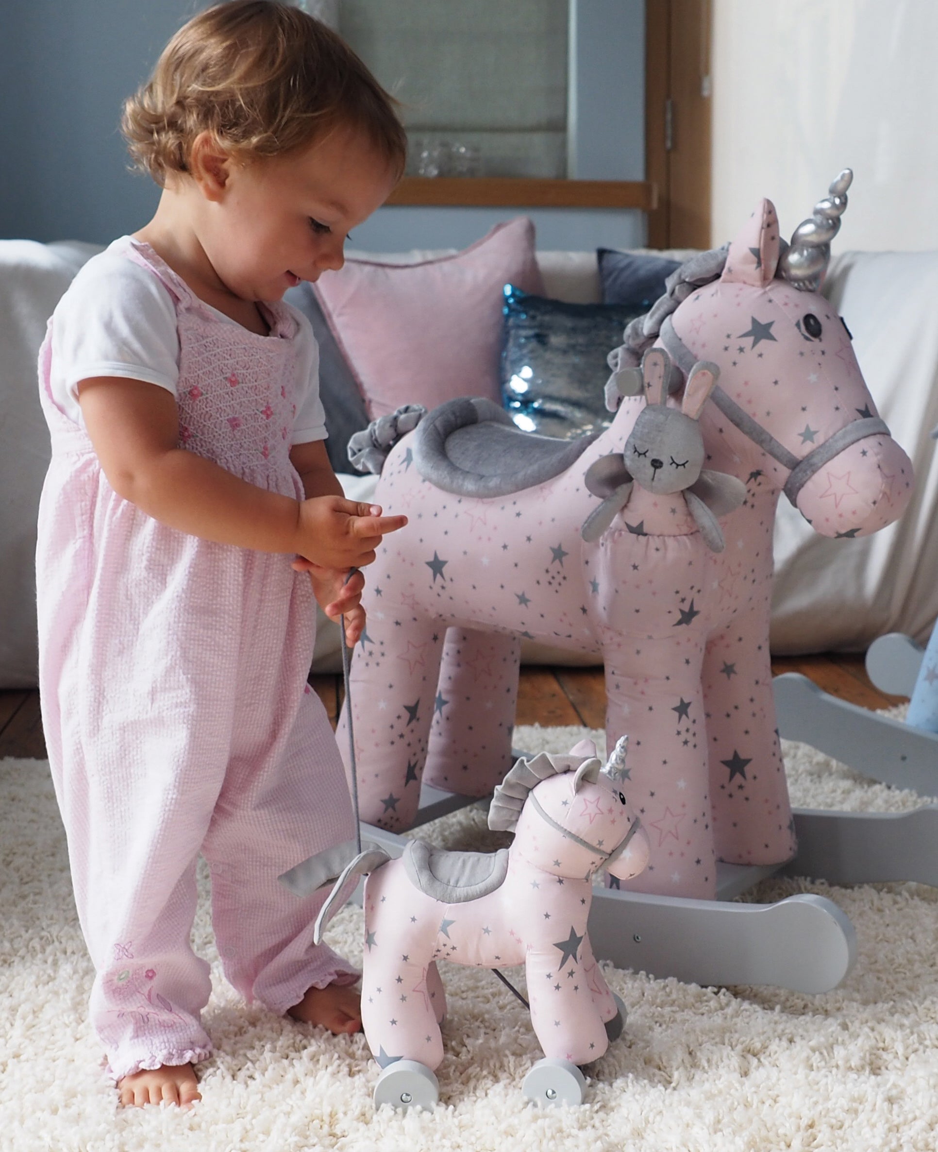Celeste & Fae Rocking Unicorn Plush Toy - Soft Cuddly Stuffed Animal for Kids, Perfect for Bedtime, Playtime & Nursery Decor | Gift for Girls & Boys