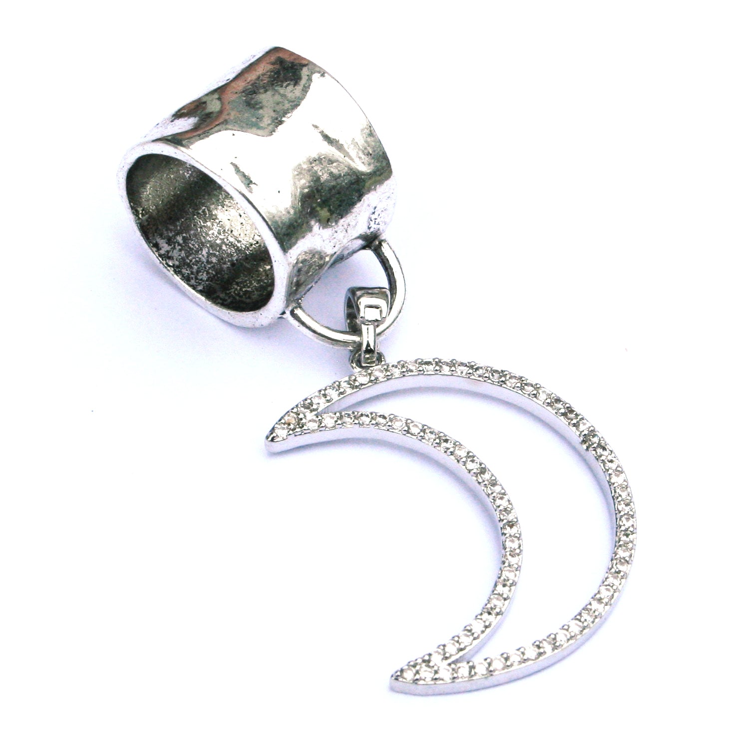 Diamond Moon Scarf Jewelry - Elegant Celestial Fashion Accessory for Women, Perfect for Evening Parties, Weddings, and Special Occasions