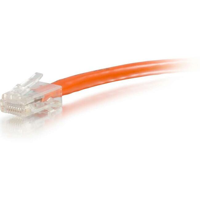 2Ft Cat5E Orange Nonbooted UTP Ethernet Cable - High-Speed Network Cable for Home Office, Gaming, and Data Centers