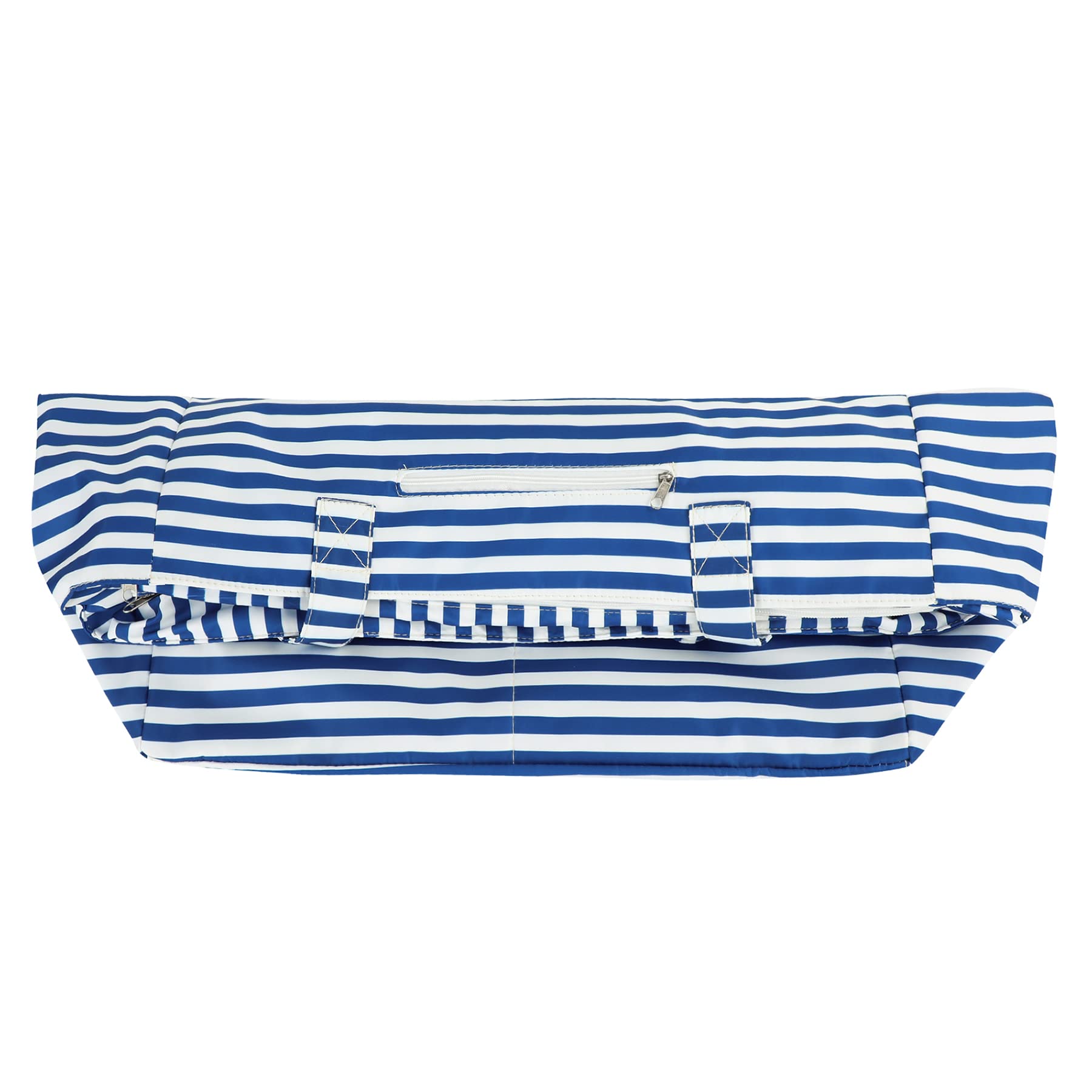 Waterproof Beach Bag for Women & Girls - Large Duffle Tote with Pockets - Cute Weekender Travel Bag - Essential for Beach Vacations, Family Trips & Kids - Blue Stripe Design - Perfect for Pool, Gym & Outdoor Adventures