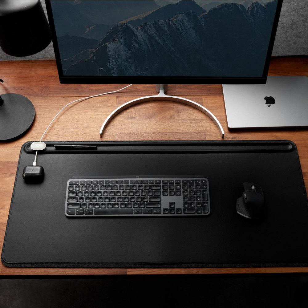 ORBITKEY Slim Desk Mat - Black | Premium Non-Slip Office Desk Pad | Perfect for Home Office, Gaming & Workspace Organization