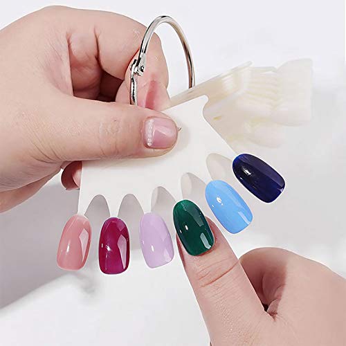 Boxoon 10 Sheets Nail Color Display Card - DIY Nail Art Display Board for Salon & Home Use - Perfect for Nail Polish Swatches, Nail Tech Practice, and Nail Art Showcase