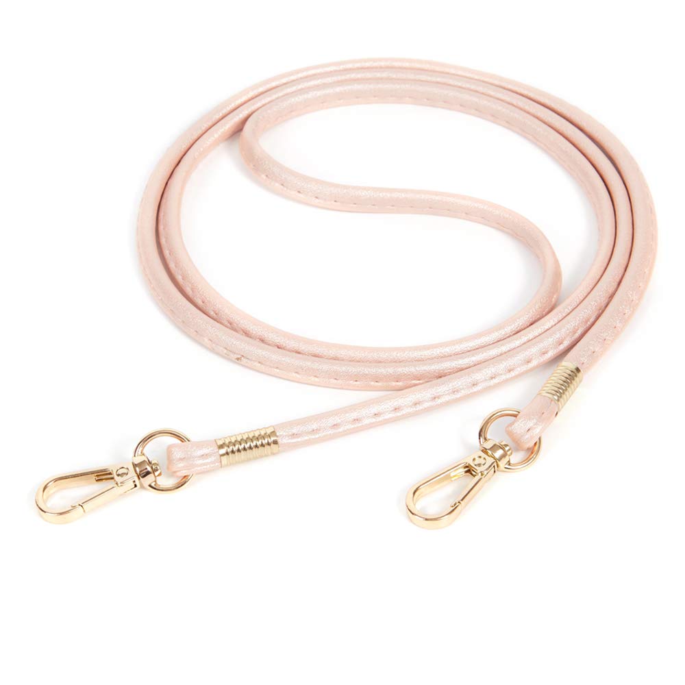Thin Soft PU Leather Crossbody Replacement Chain Strap for Small Bags, Purses, Wallets, Clutches & Phone Cases - Adjustable Pink & Gold Strap for Women's Accessories | Perfect for Daily Use, Shopping, Travel & Parties