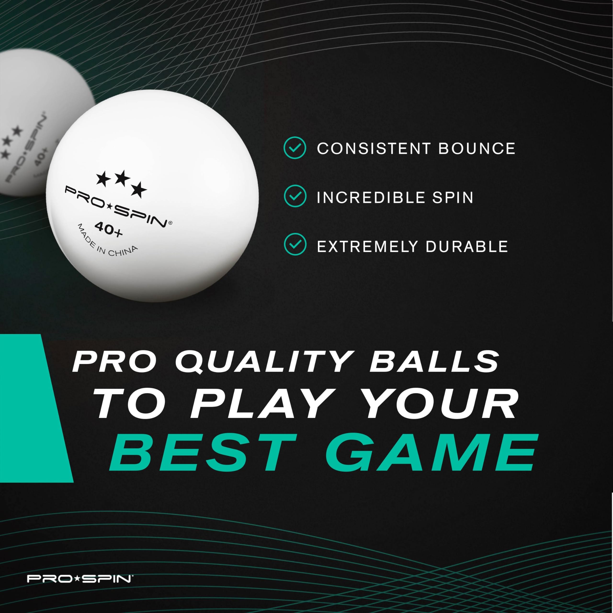 PRO SPIN 3-Star Premium White Table Tennis Balls - High-Performance 40+ ABS Ping Pong Balls for Professional Play | Durable for Indoor & Outdoor Use | Perfect for Tournaments, Training & Family Fun
