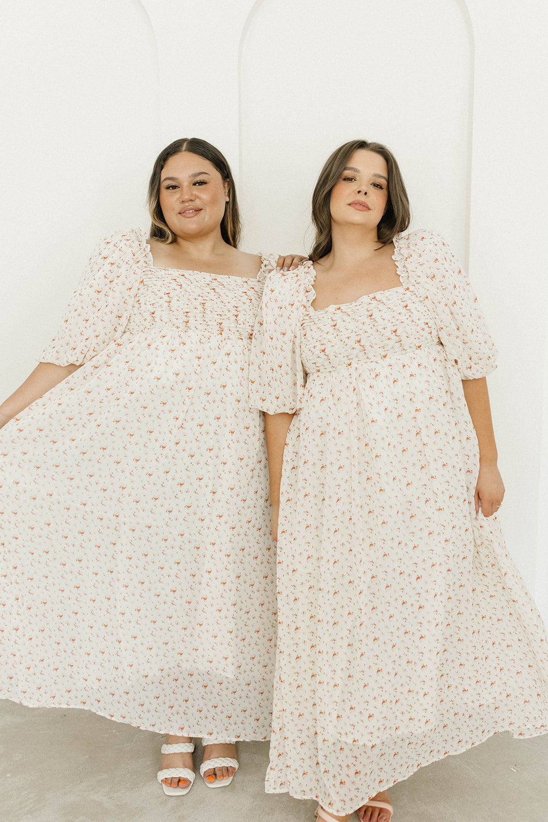 Melody Maxi Dress with Pleats & Bow Detail - Ivory Floral Print Maternity Dress | Bump Friendly & Inclusive Sizing (S-3XL) | Perfect for Weddings, Baby Showers & Summer Events