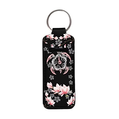 2 Pack Sea Turtle Chapstick Holder Keychain - Portable Lip Balm Pouch for Women & Men - Travel & Daily Use
