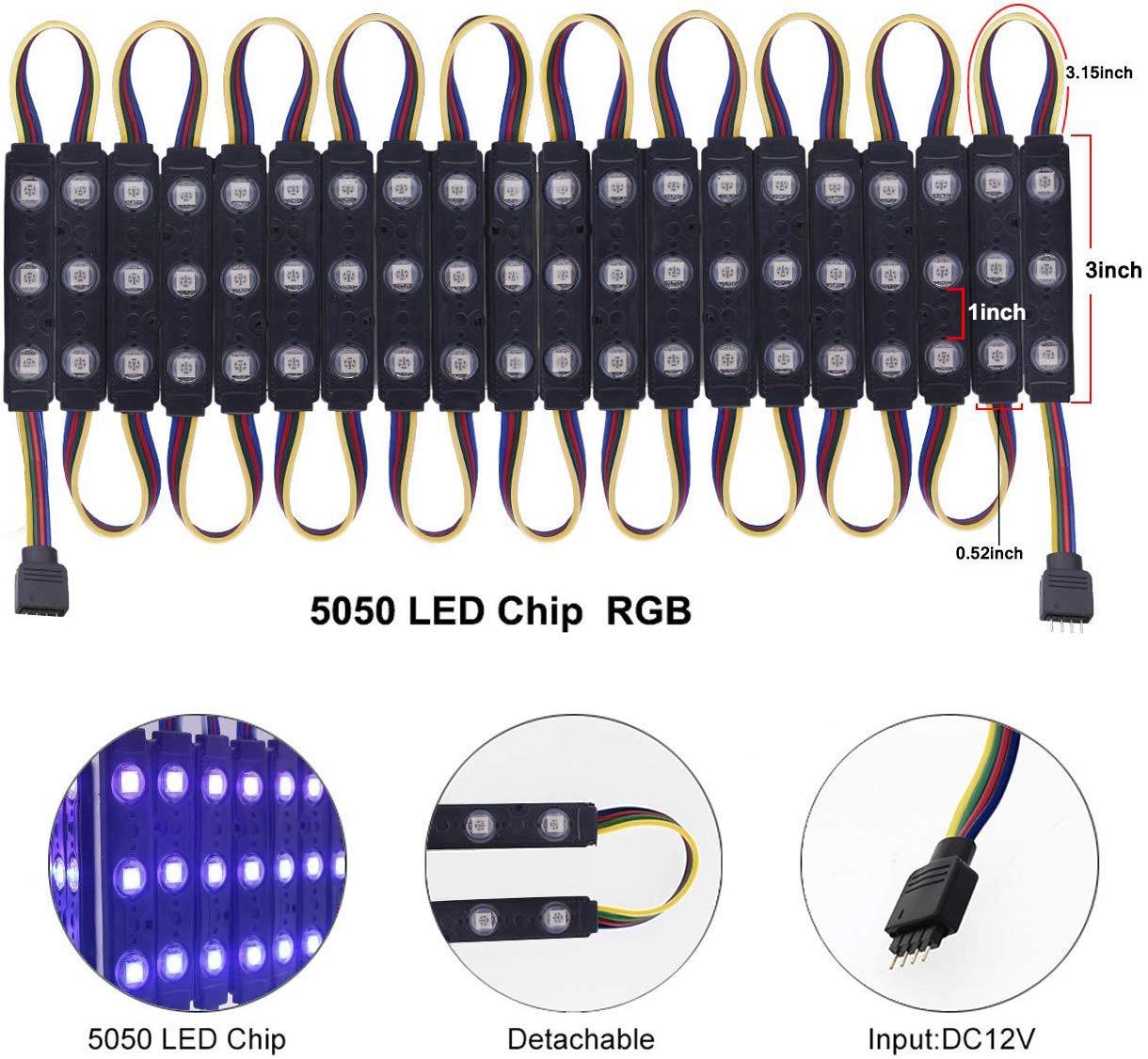 Waterproof 5050 LED Window Lights - 12V Storefront Decoration for Advertising Signs