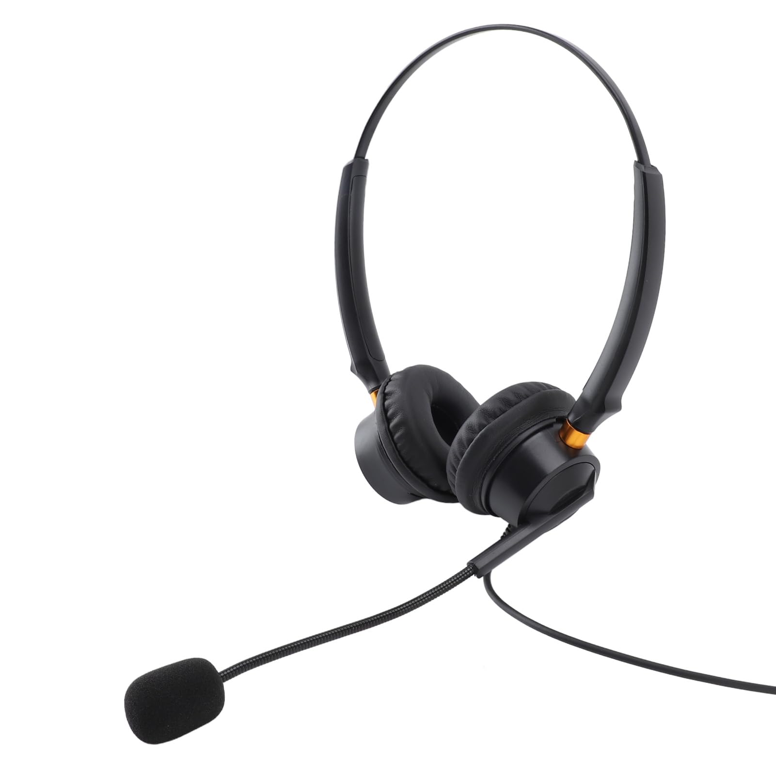 Noise Canceling Call Center Headset with Dual Ear Speaker - Adjustable Volume, Multiple Interfaces for Office Telephone & Computer Use - Comfortable for Long Hours, Ideal for Customer Service & Remote Work