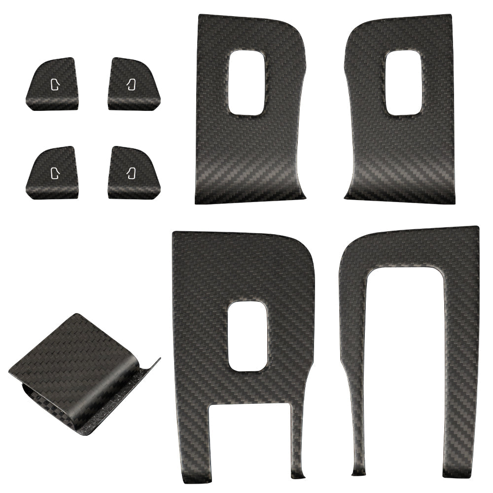 Premium Real Carbon Fiber Window Switch Trim Cover for Tesla Model 3 & Y (2024+ Highland RHD/LHD) - Interior Upgrade & Luxury Car Accessory for Enhanced Style & Protection