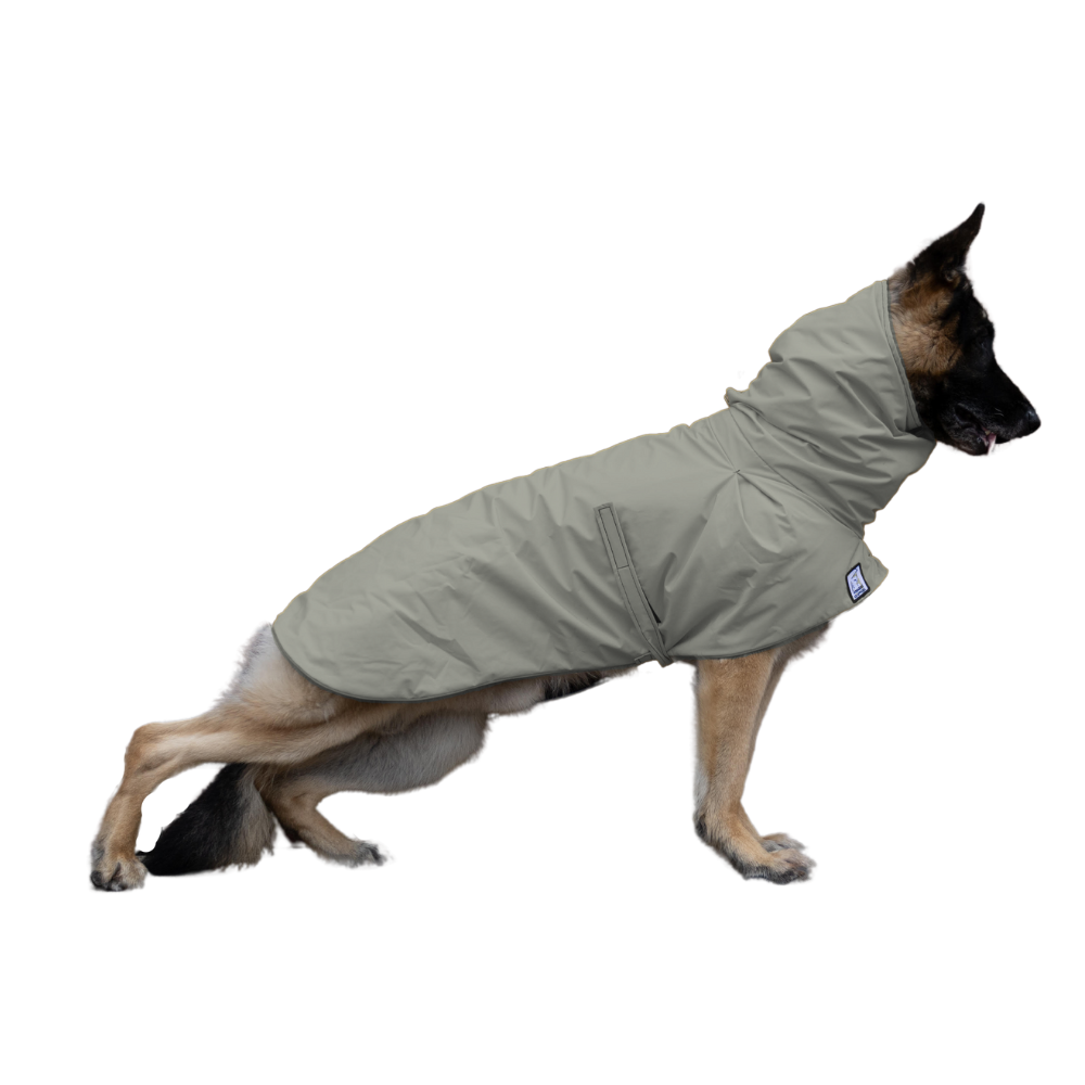 Waterproof German Shepherd Dog Raincoat - Heavy Duty Reflective Pet Coat for Large Dogs - Outdoor Walking, Hiking & Rainy Day Protection