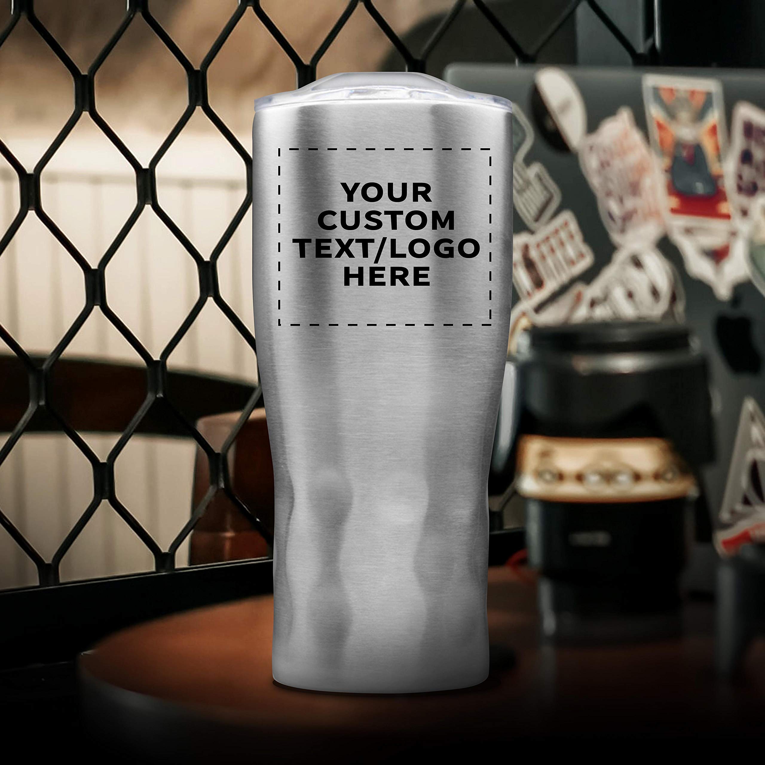 Custom 25 oz. Huckleberry Grip Stainless Steel Tumblers - 12 Pack with Personalized Text & Logo - Silver - Perfect for Office, Gym, Travel & Outdoor Activities
