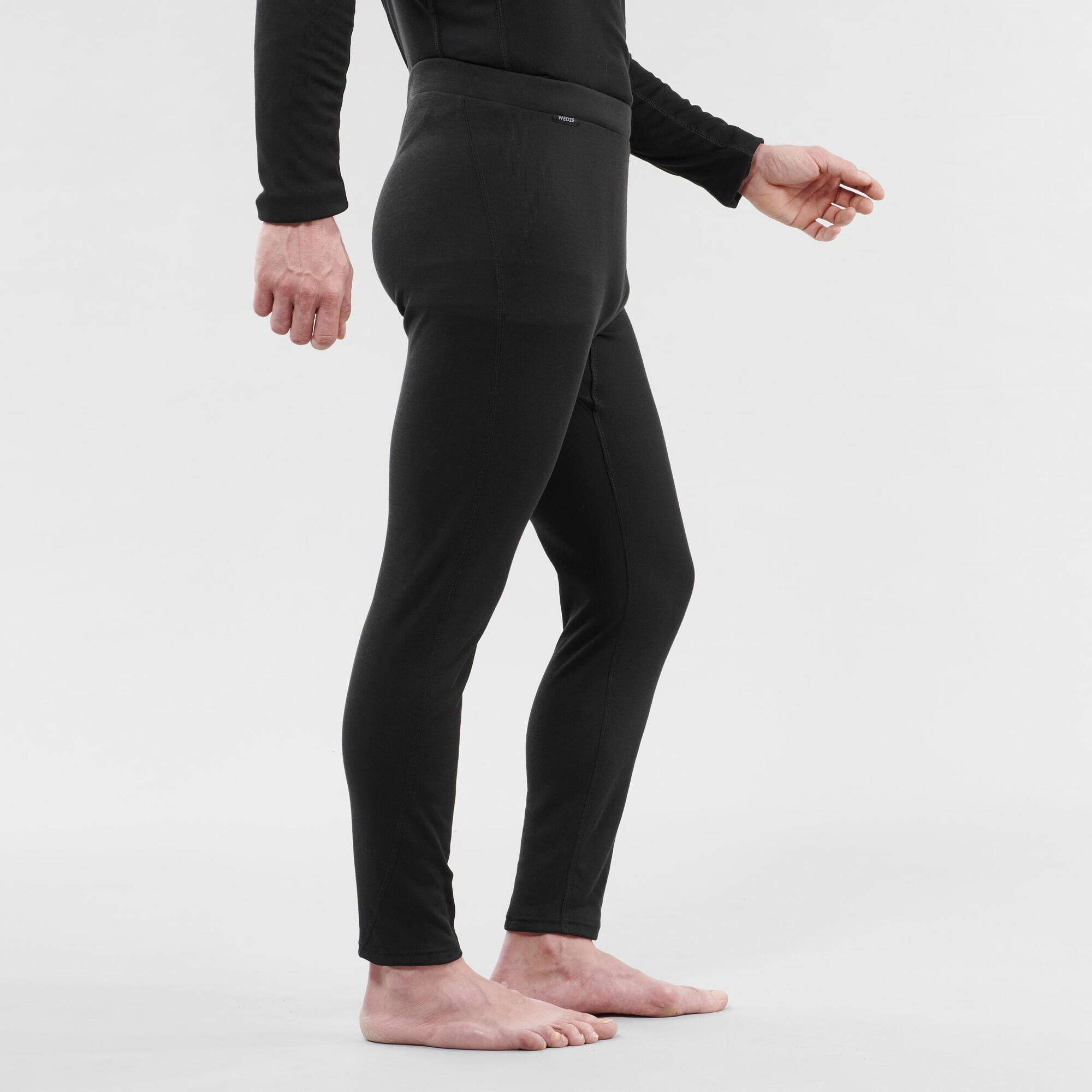 Wedze M Ski Thermal Base Layer Bottoms for Men - BL 100 Black | Warm Winter Underwear for Skiing, Snowboarding & Outdoor Activities