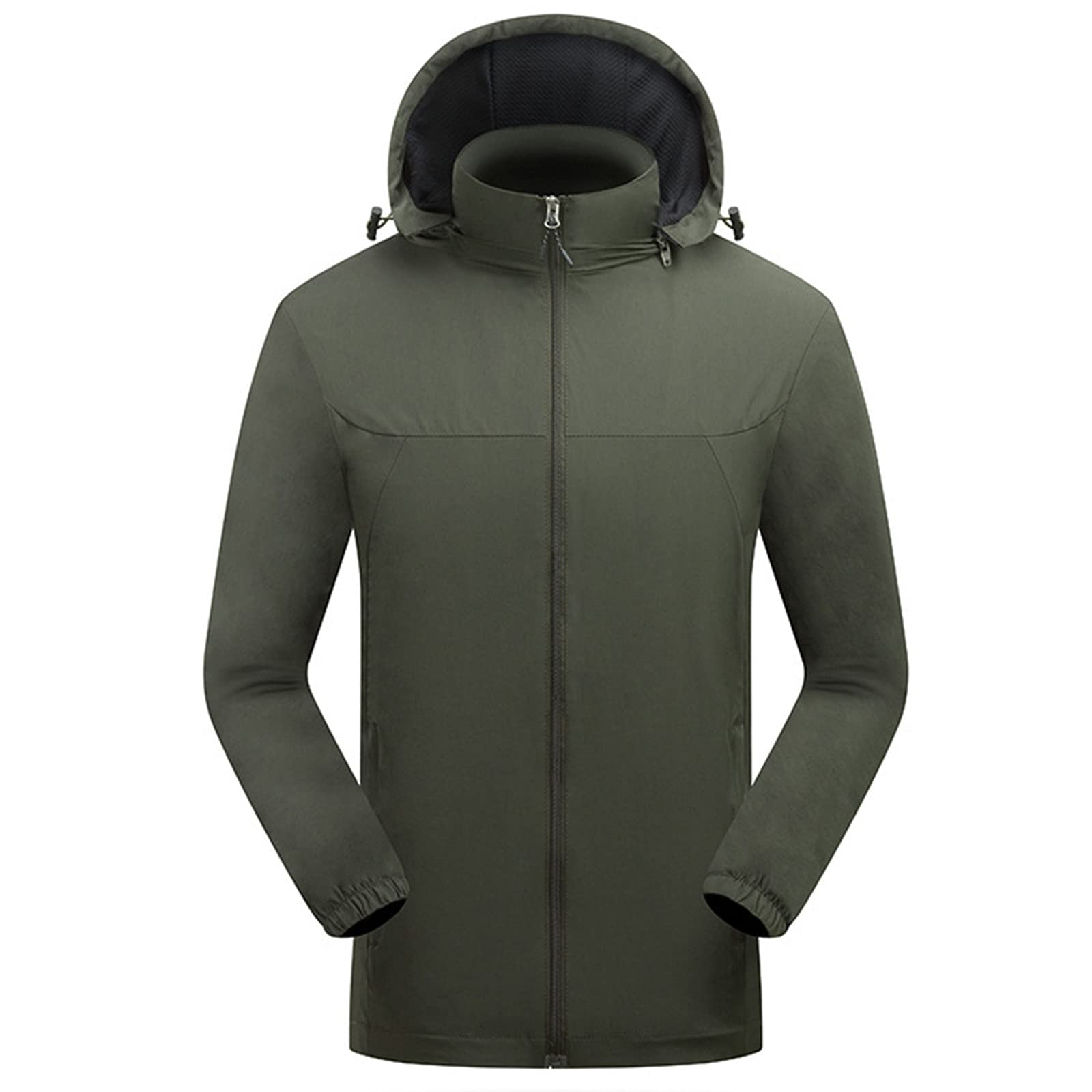 Men's Waterproof Leather Jacket with Detachable Hood - Lightweight Winter & Autumn Outdoor Coat for Hiking, Travel & Casual Wear