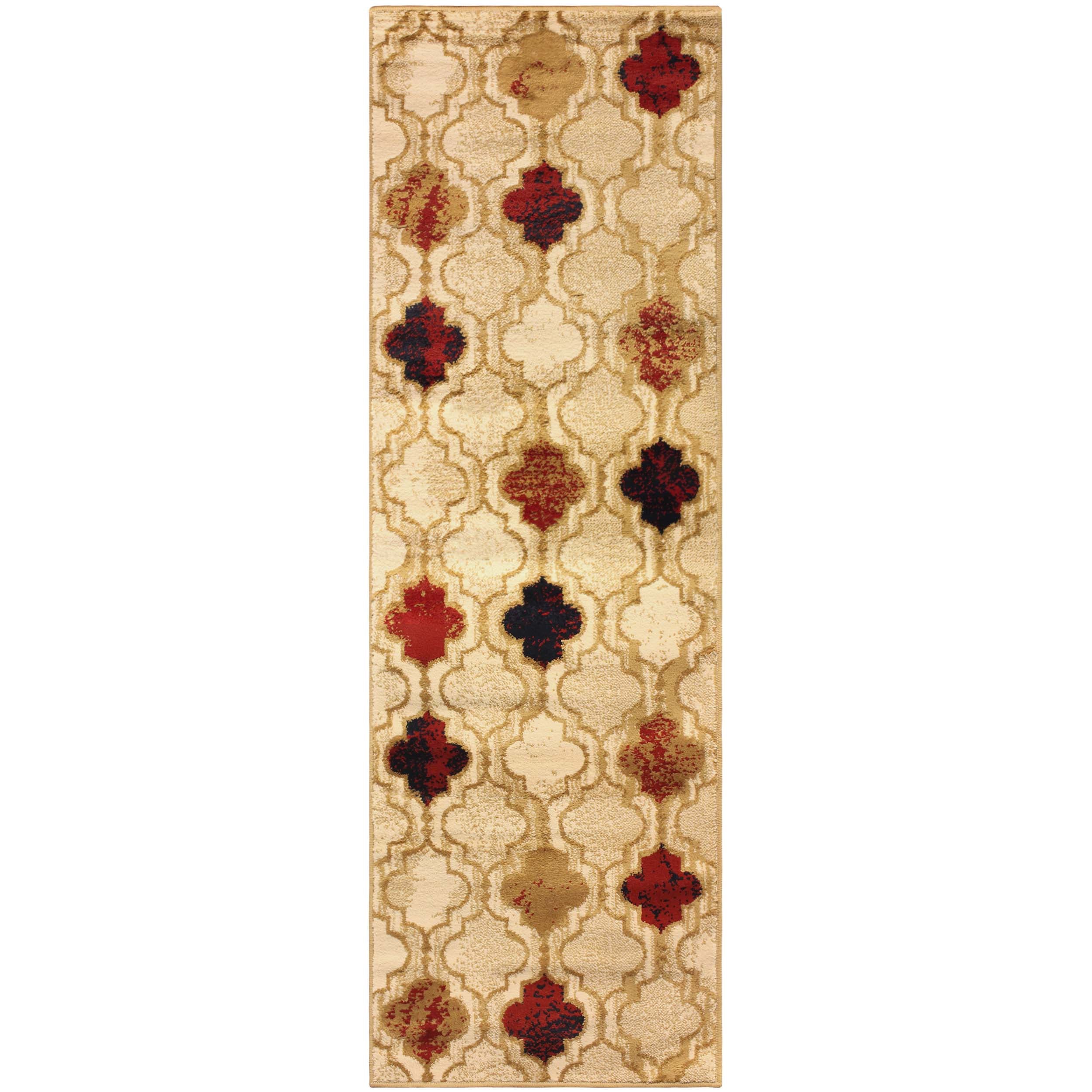 Viking Geometric Trellis Indoor Area Rug & Runner - Non-Slip Boho Chic Carpet for Living Room, Bedroom, Hallway - Perfect for Nordic Home Decor & Cozy Spaces