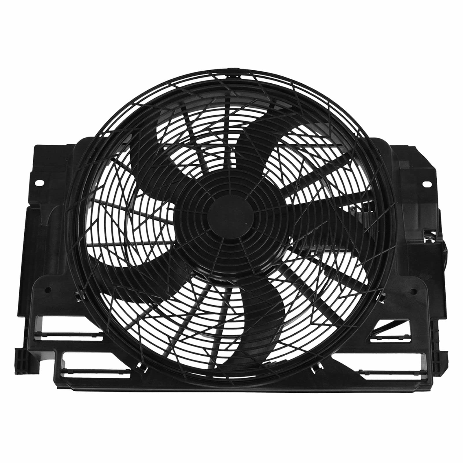 TRQ A/C Condenser Cooling Fan Assembly for 2000-2006 BMW X5 3.0i 4.4i - Replacement Part BM3020102 - Perfect for Summer Driving & AC System Repair