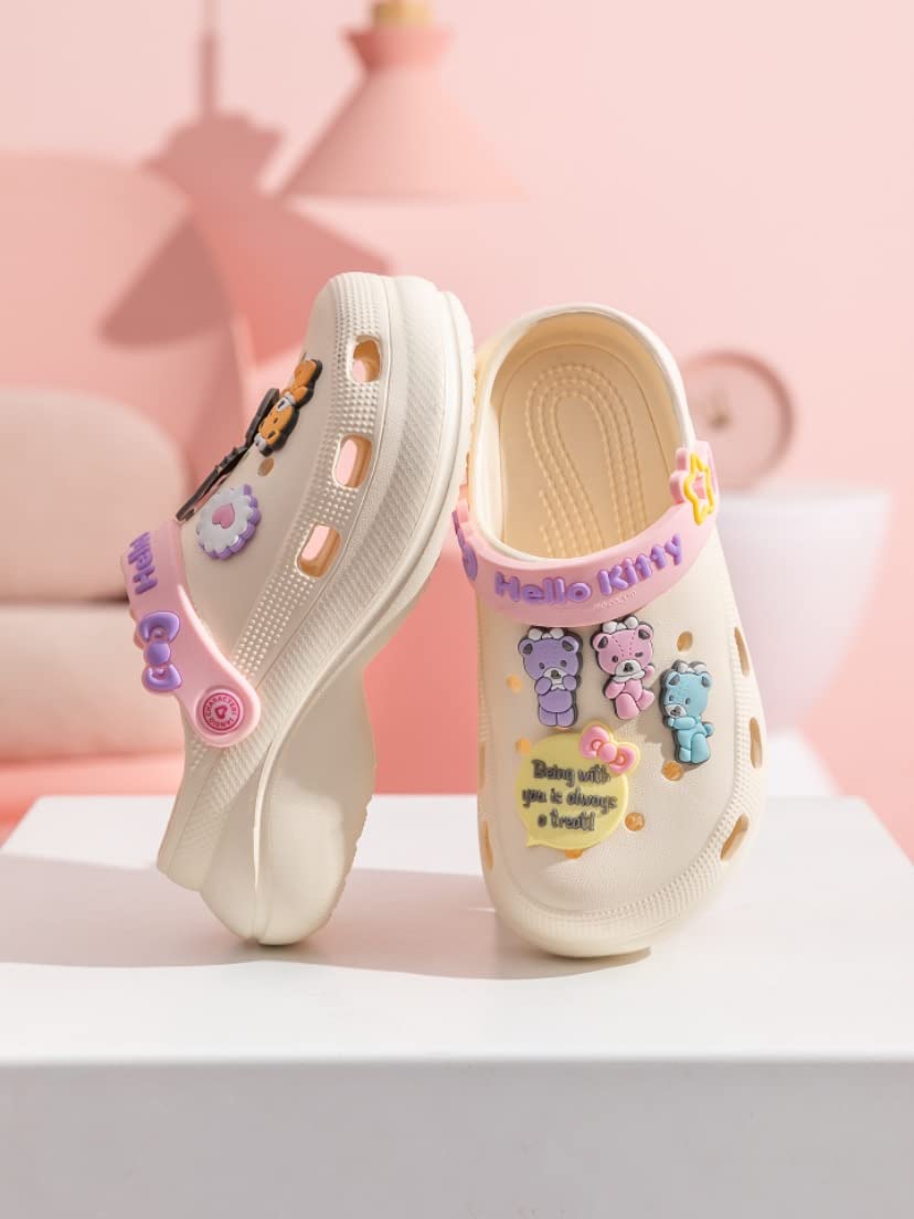 Hello Kitty Bear Clogs Slip-On Water Shoes for Girls, Toddlers & Kids - Comfortable Summer Sandals for Beach, Pool & Outdoor Play
