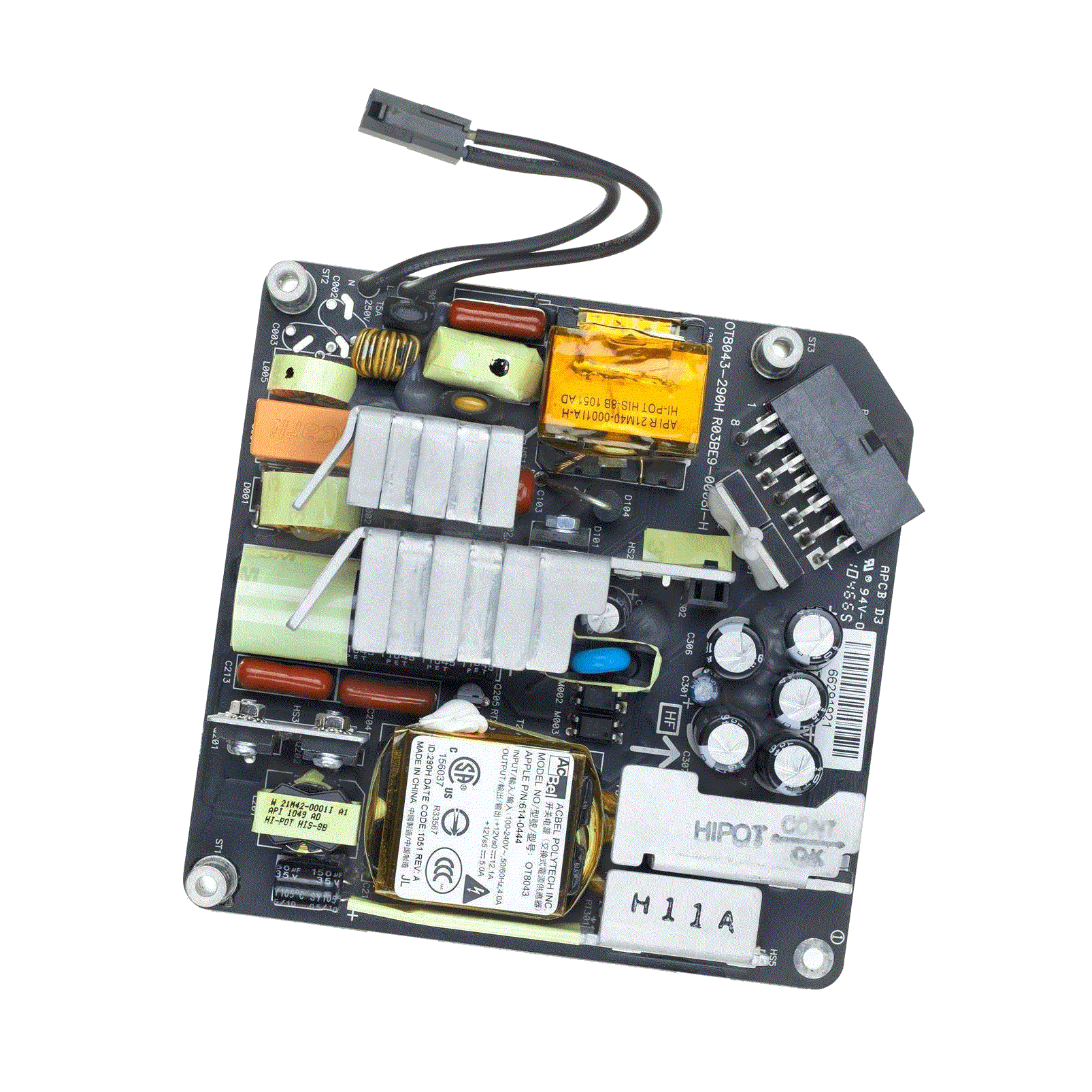 Original Power Supply for Apple iMac A1311 21.5-inch 205W - Compatible with 2009 2010 2011 Models (614-0444, 614-0445, OT8043) - Perfect for Home Office & Creative Workstations