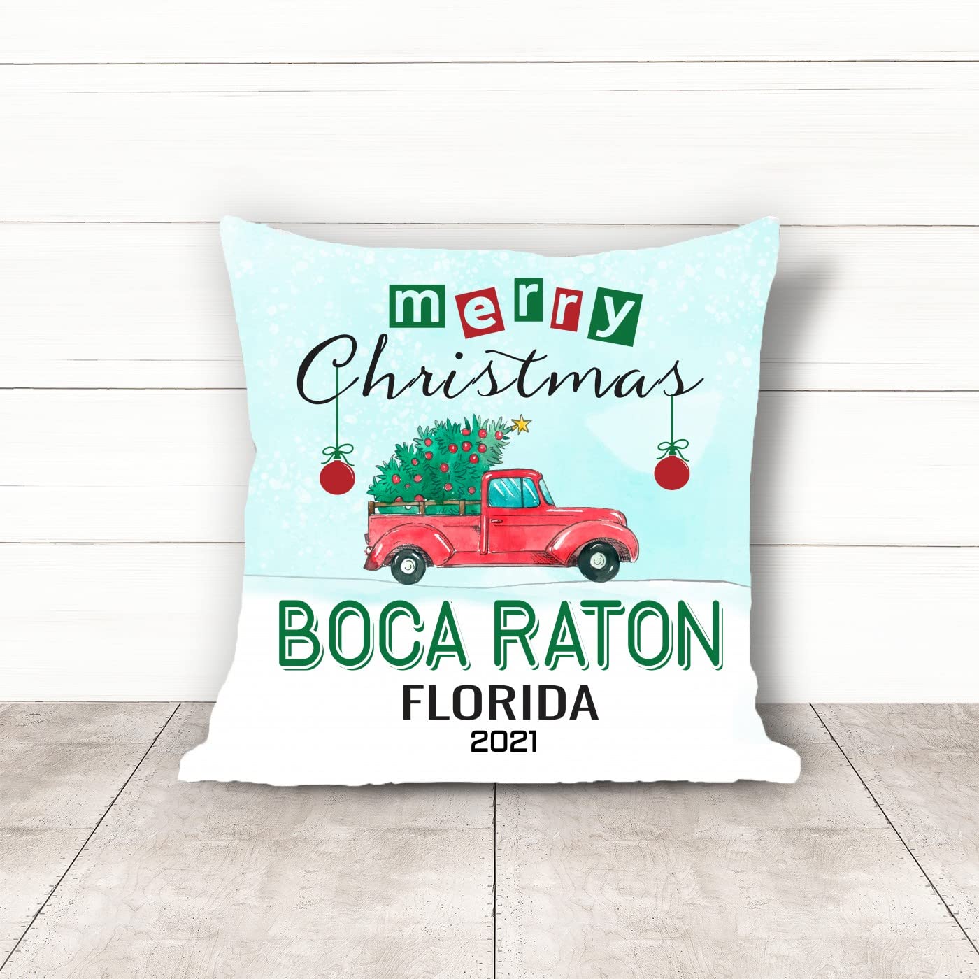 18x18 Inch Christmas Pillow Covers - Merry Holiday Decor for Sofa, Bedroom & Car - Festive Xmas Home Decorations 2021 - Perfect for Winter & Autumn Seasons