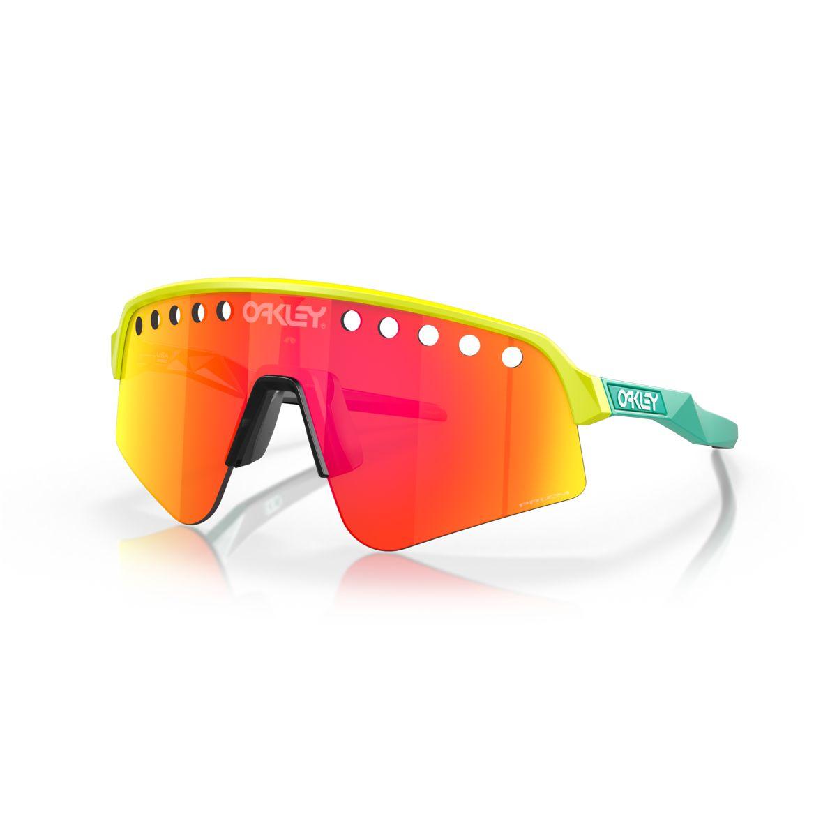 Oakley Sutro Lite Sweep Sunglasses - Tennis Ball Yellow/Prizm Ruby Lens (0OO9465 946506) for Cycling, Running & Outdoor Sports