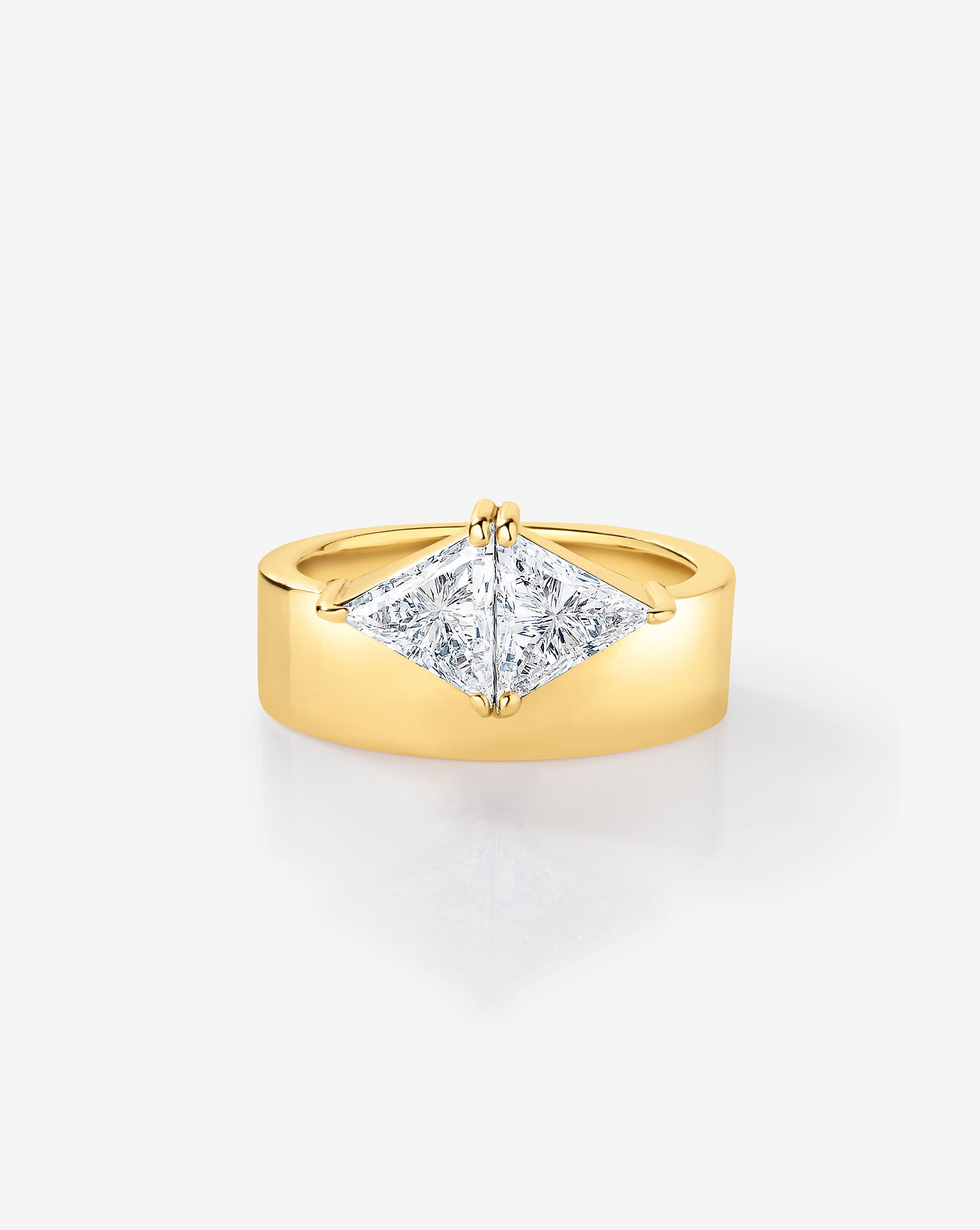 1.31 Carat Lab Grown Diamond Trillion Cut Cigar Band Ring - Perfect for Weddings, Anniversaries & Special Occasions