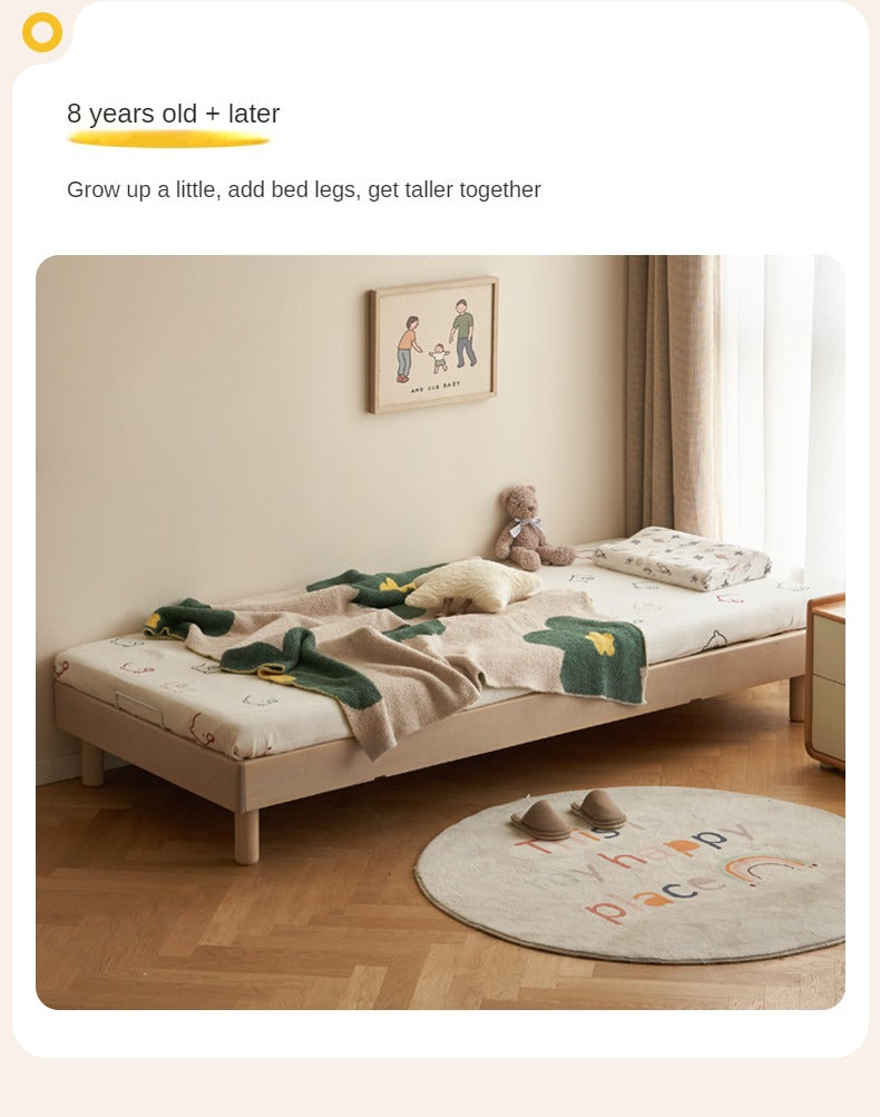Birch Solid Wood Twin Over Full Bunk Bed - Sturdy Platform Bed Frame Without Headboard - Perfect for Kids' Room, Guest Room & Small Space Saving