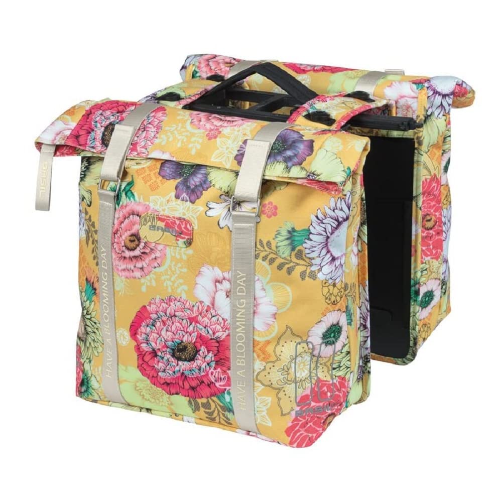 Unisex Basil Bloom Field Mik Pannier Bag in Honey Yellow - Perfect for Cycling, Commuting & Outdoor Adventures