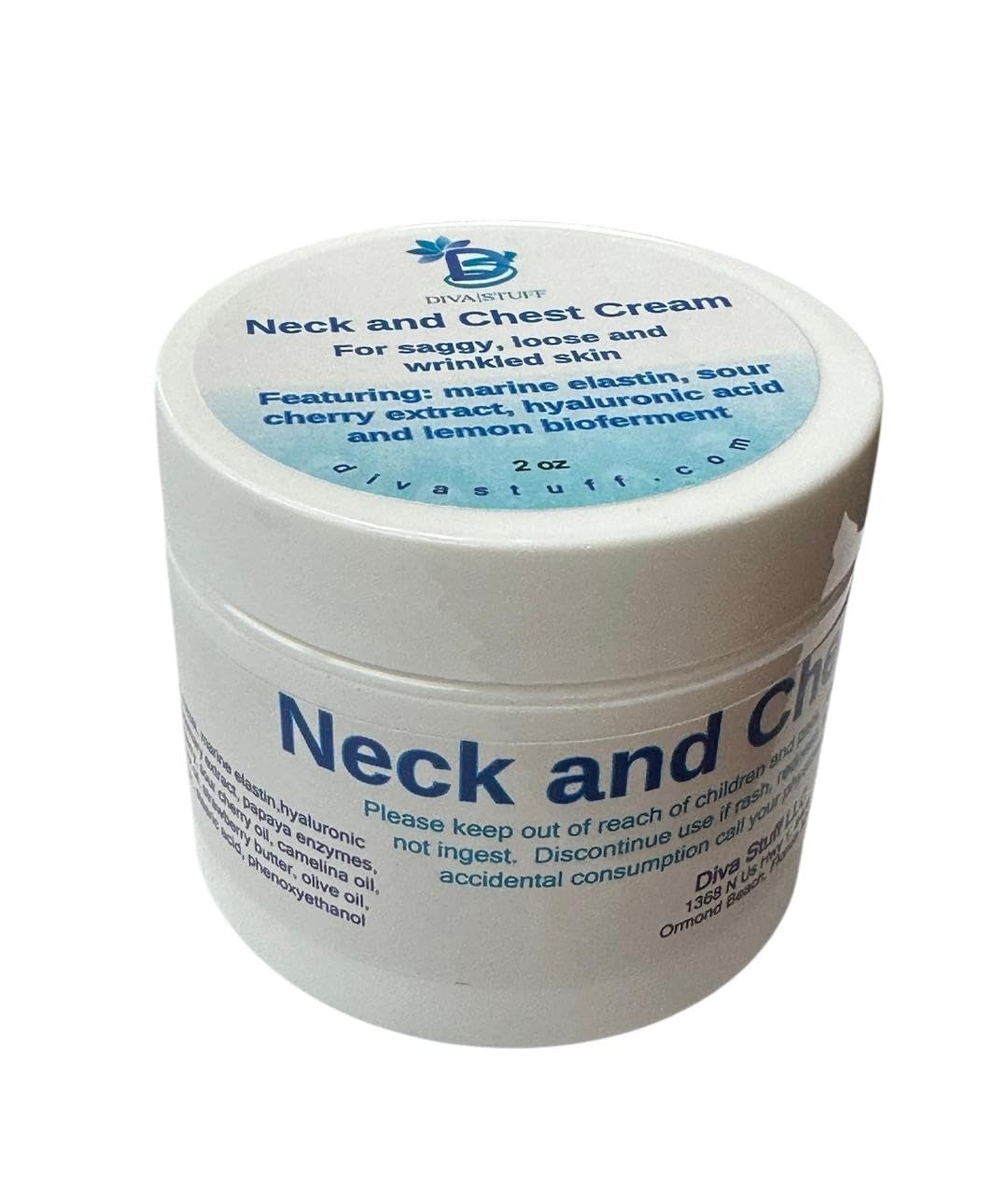 Diva Stuff Neck & Chest Firming Cream for Saggy, Loose & Wrinkled Skin - 2 fl oz Anti-Aging Moisturizer | Perfect for Night Routine & Daily Skincare