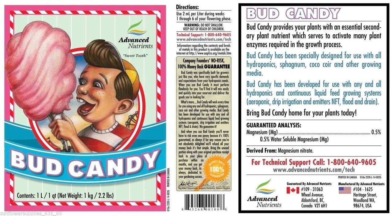 Advanced Nutrients Bud Candy - Premium Carbohydrate Plant Supplement for Bigger Yields (250mL) - Ideal for Hydroponics, Soil & Coco Coir Growing Systems