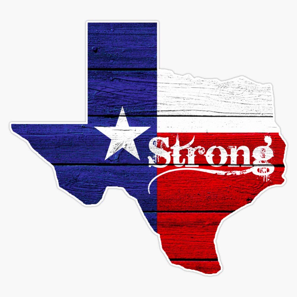 Texas Strong! Vinyl Bumper Sticker Decal - 5 Inch Waterproof Car Sticker for Cars, Laptops & Windows - Durable Outdoor Decal for Yoga Mats, Water Bottles & More